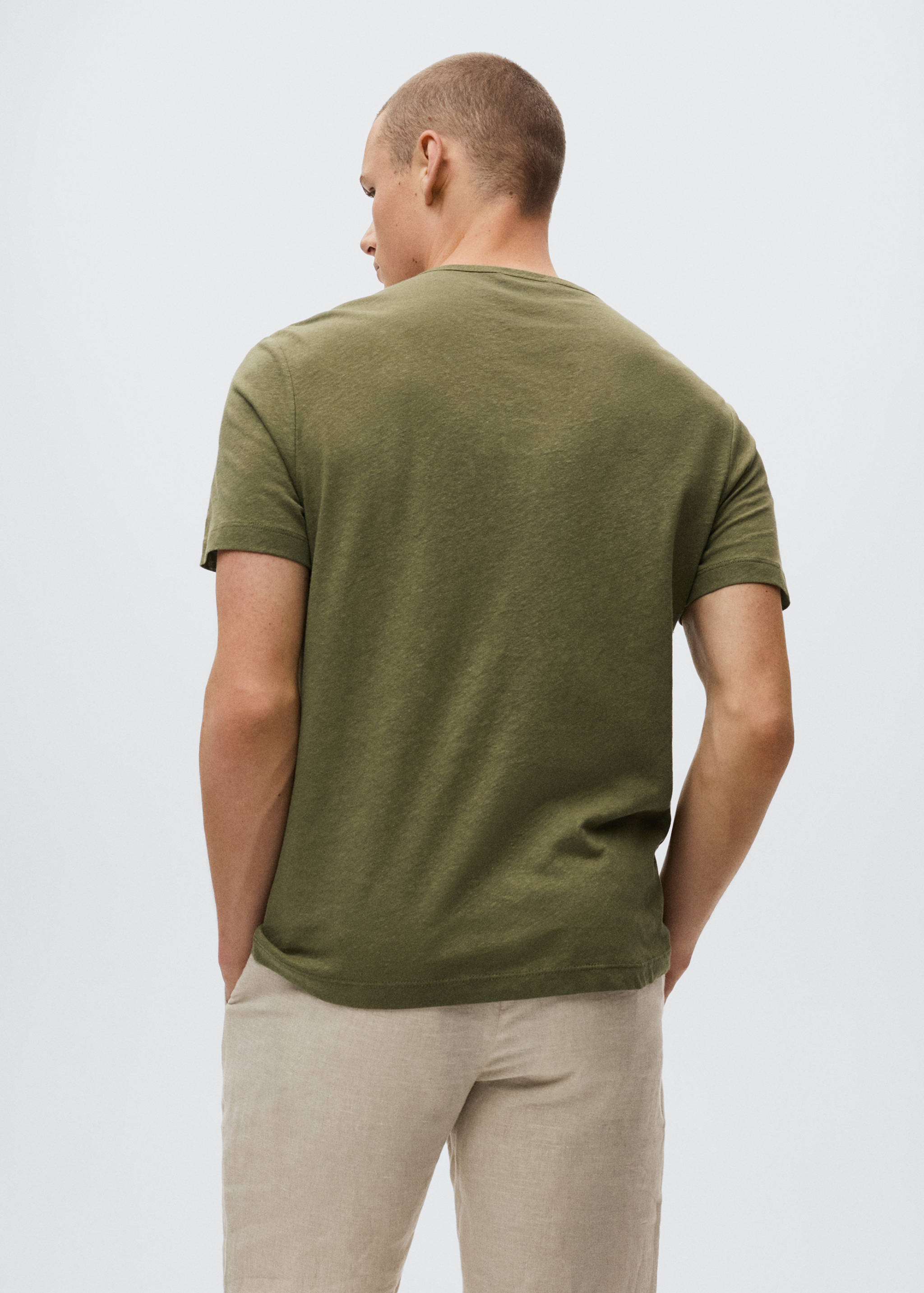 Henley linen-blend T-shirt - Reverse of the article