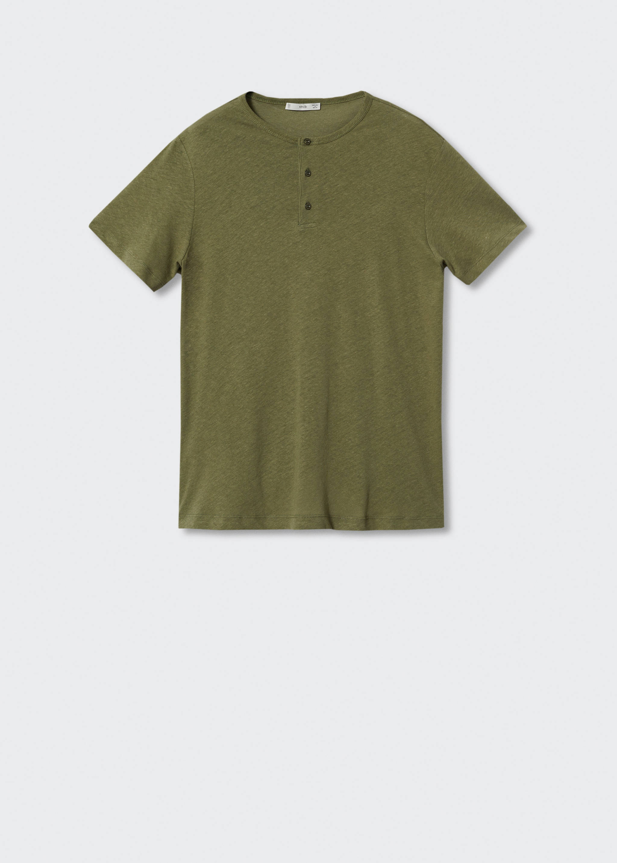 Henley linen-blend T-shirt - Article without model