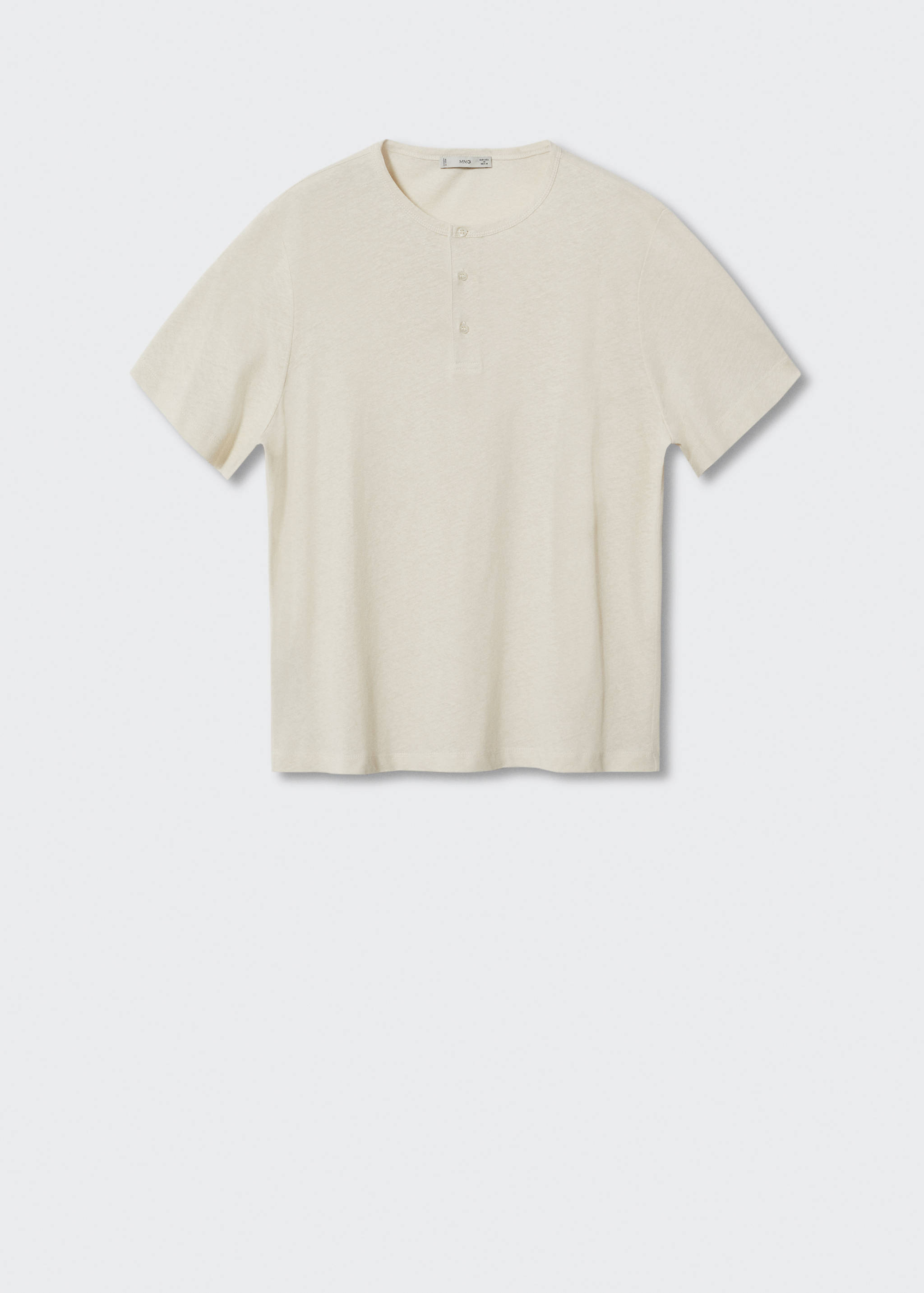 Henley linen-blend T-shirt - Article without model