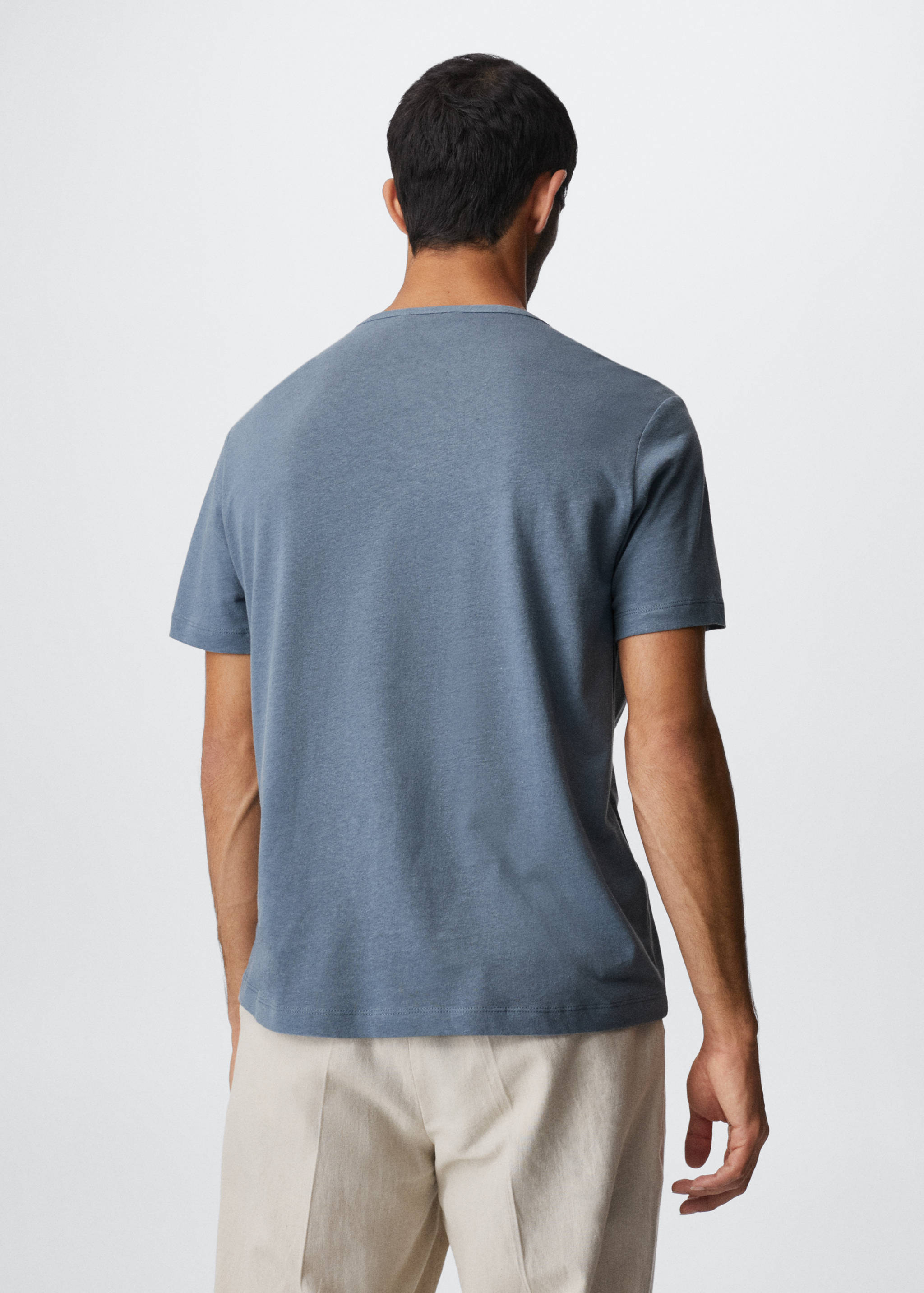 Henley linen-blend T-shirt - Reverse of the article