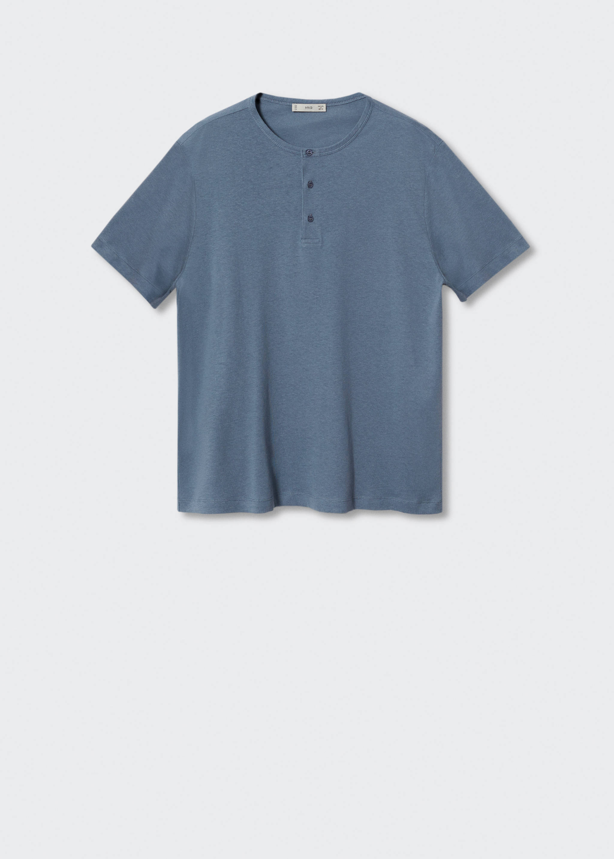 Henley linen-blend T-shirt - Article without model