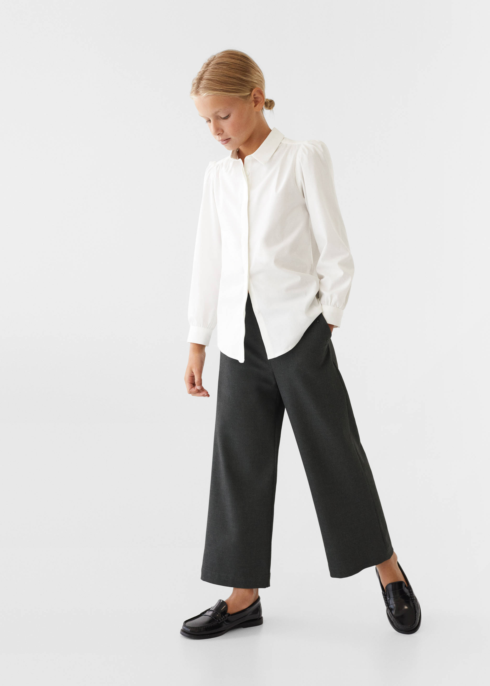 Puff-sleeve cotton shirt - Medium plane