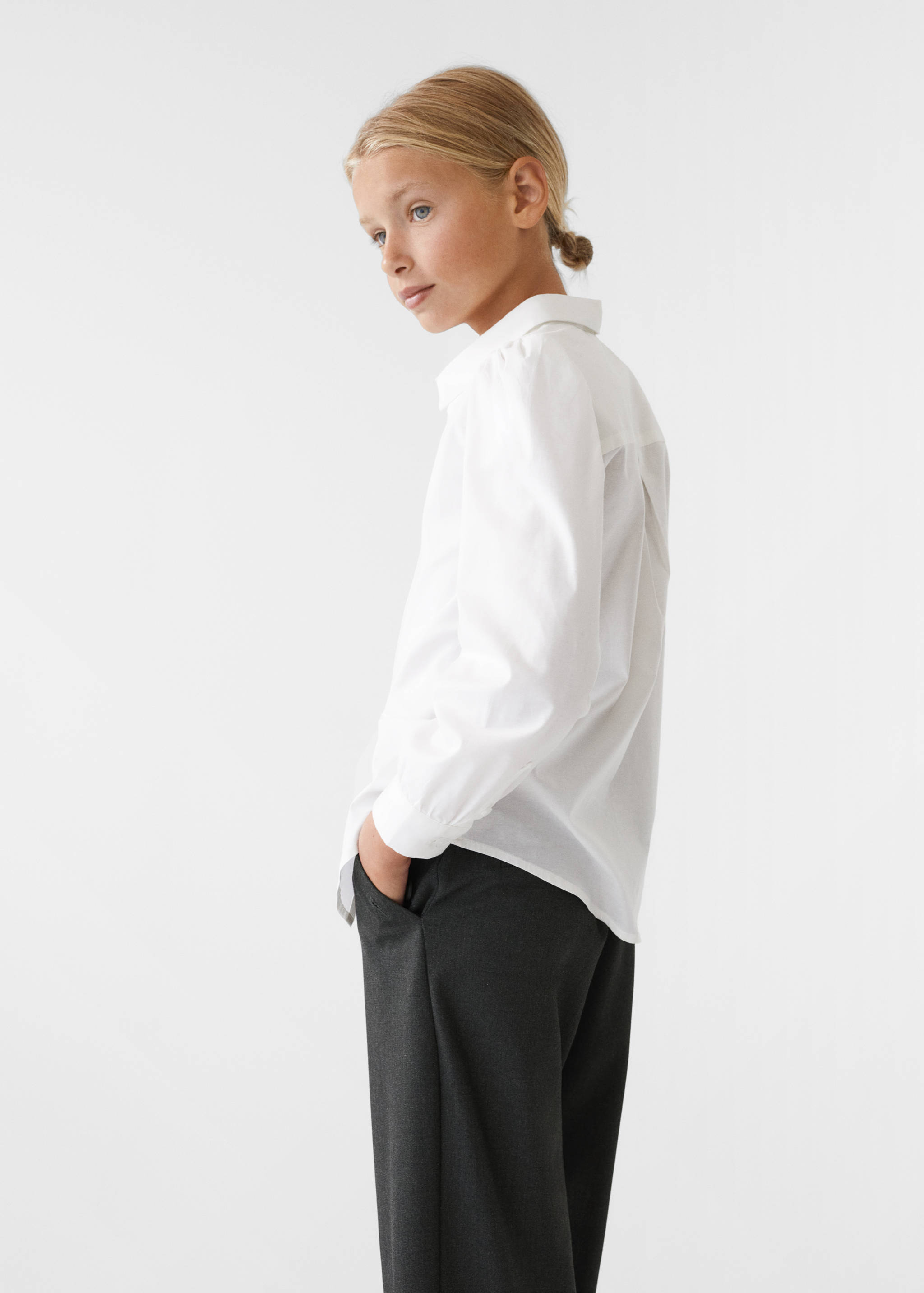 Puff-sleeve cotton shirt - Details of the article 1