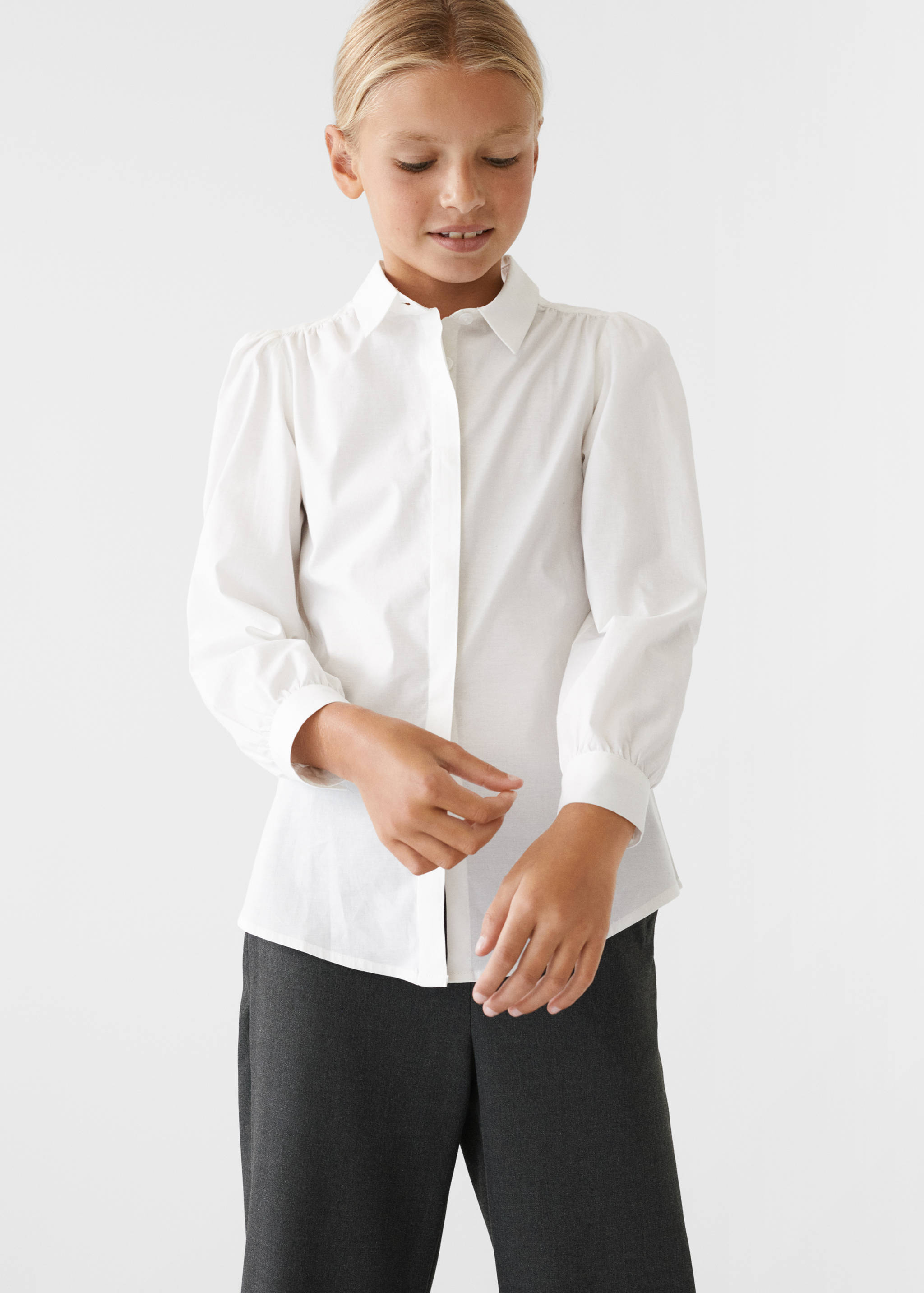 Puff-sleeve cotton shirt - Details of the article 2