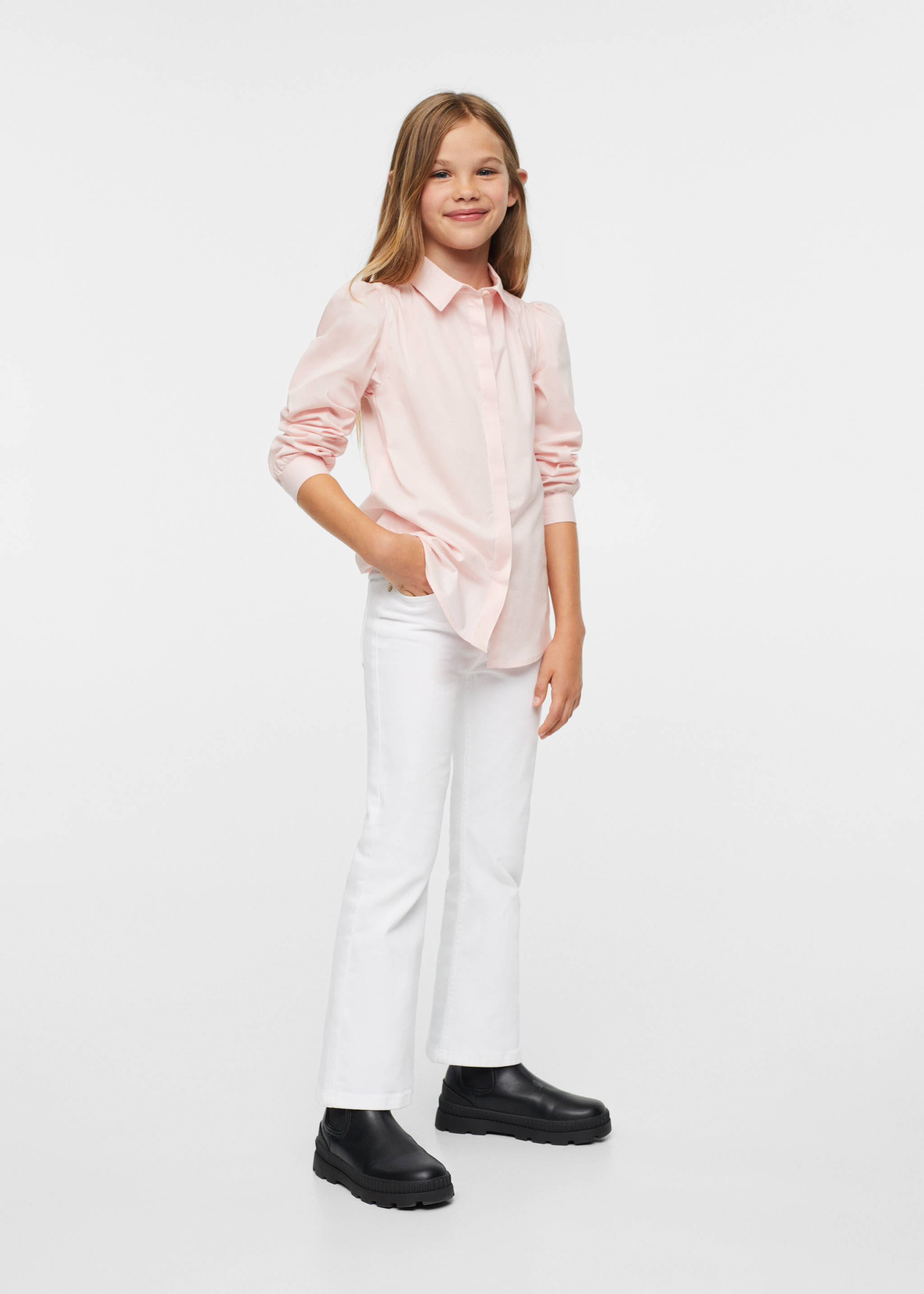 Puff-sleeve cotton shirt - General plane