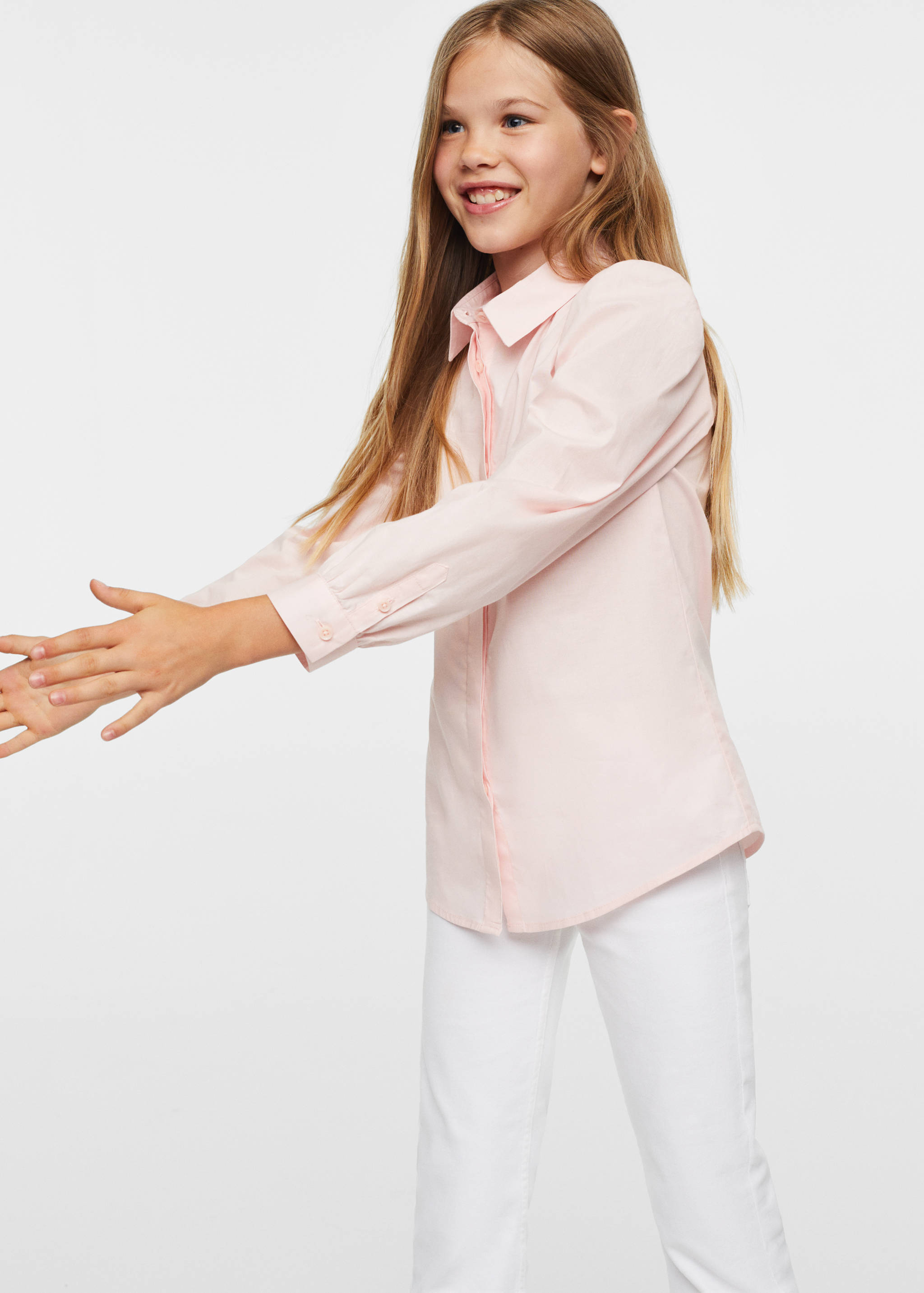 Puff-sleeve cotton shirt - Medium plane