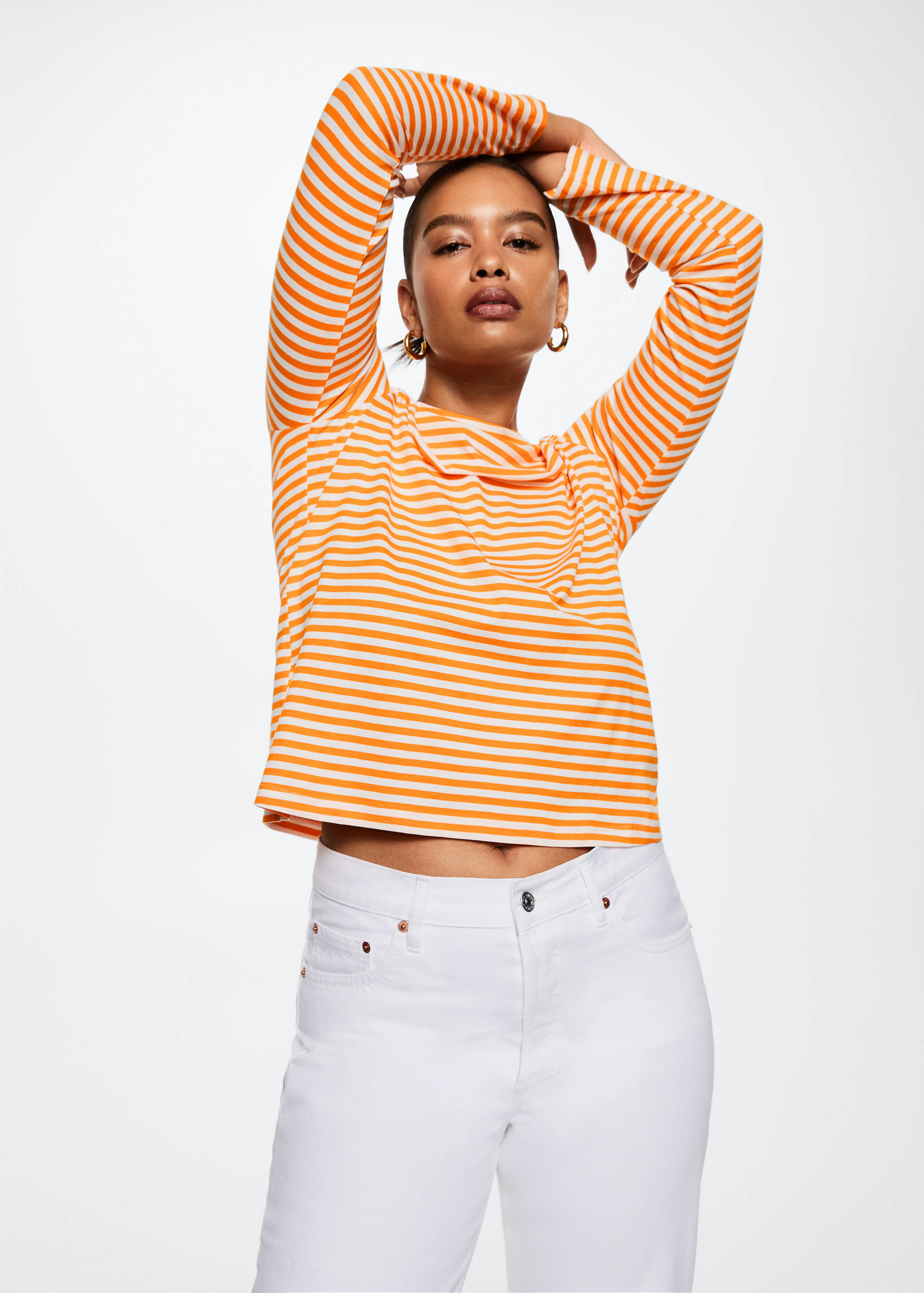 Baumwoll-T-Shirt mit Bateau-Ausschnitt - Detail des Artikels 4