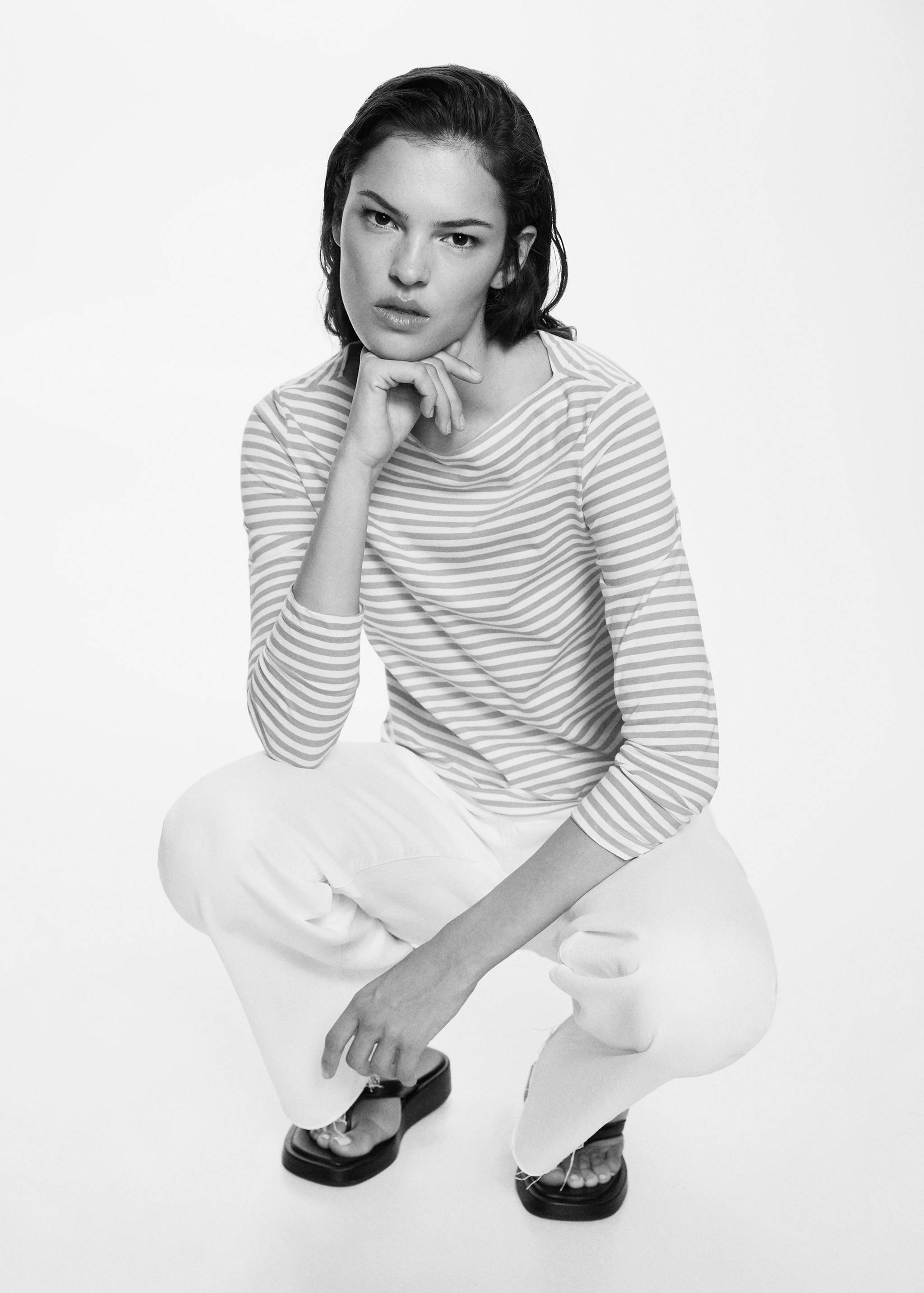 Baumwoll-T-Shirt mit Bateau-Ausschnitt - Detail des Artikels 2