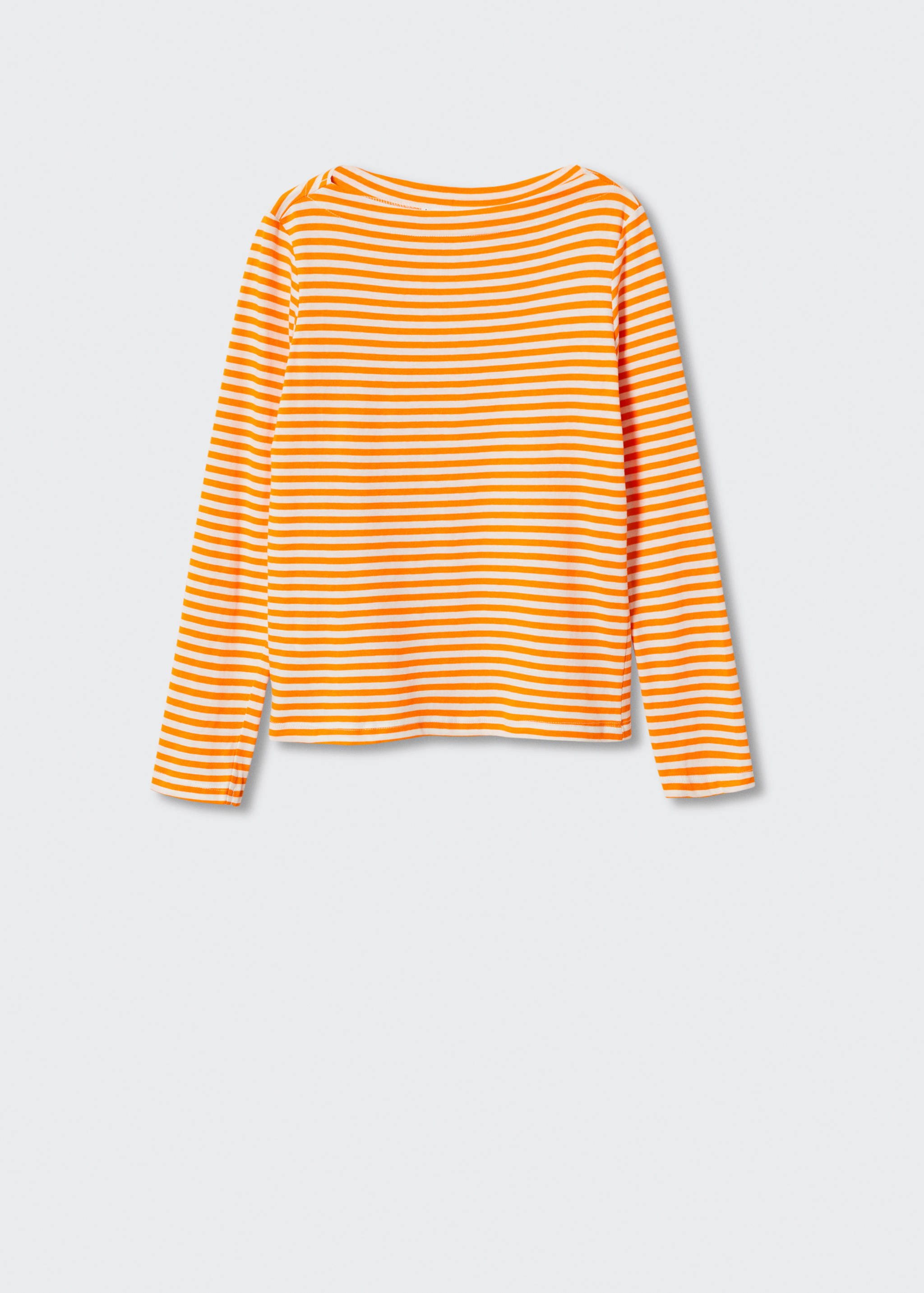 Baumwoll-T-Shirt mit Bateau-Ausschnitt - Artikel ohne Model