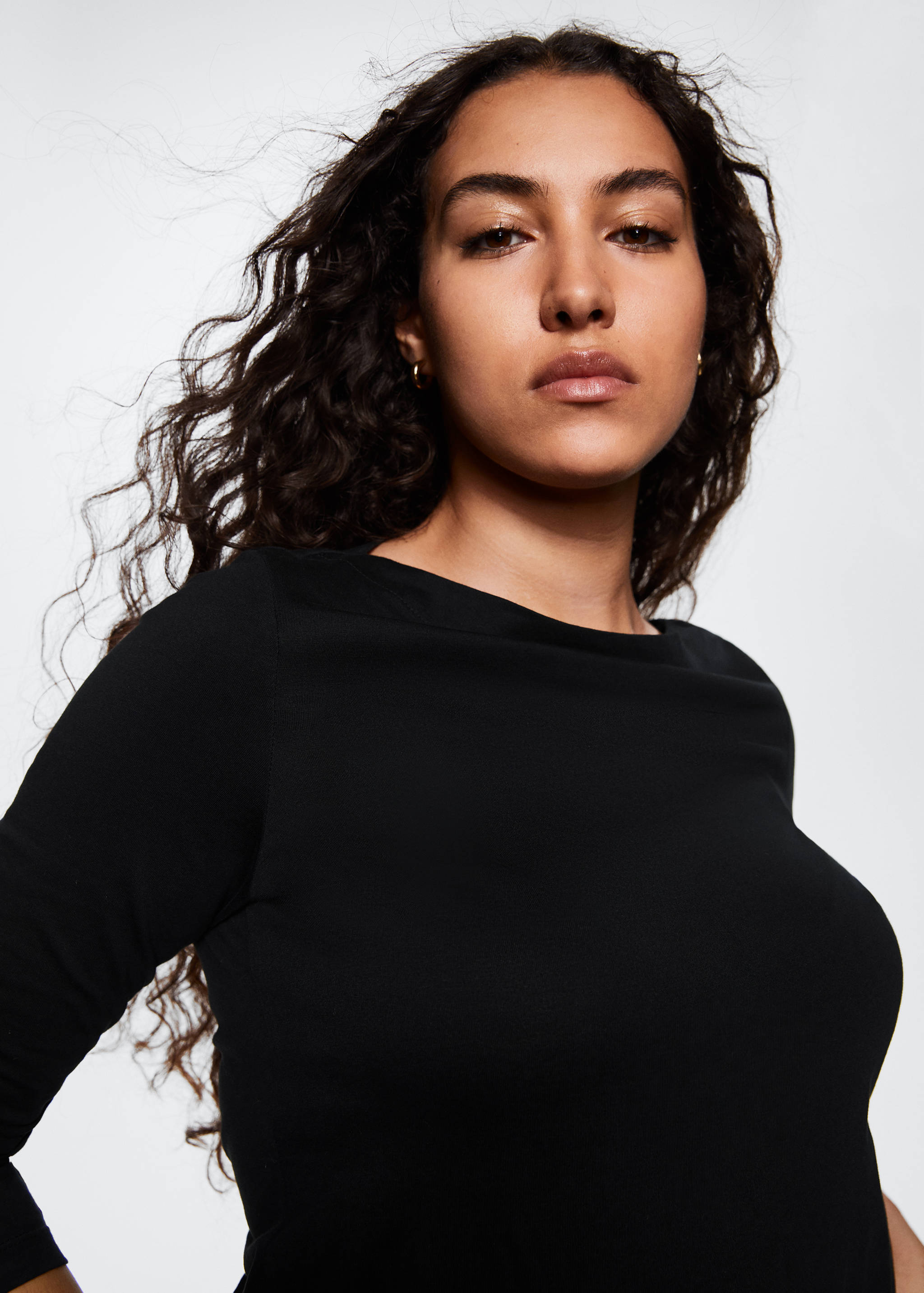 Cotton boat neck t-shirt - Details of the article 5