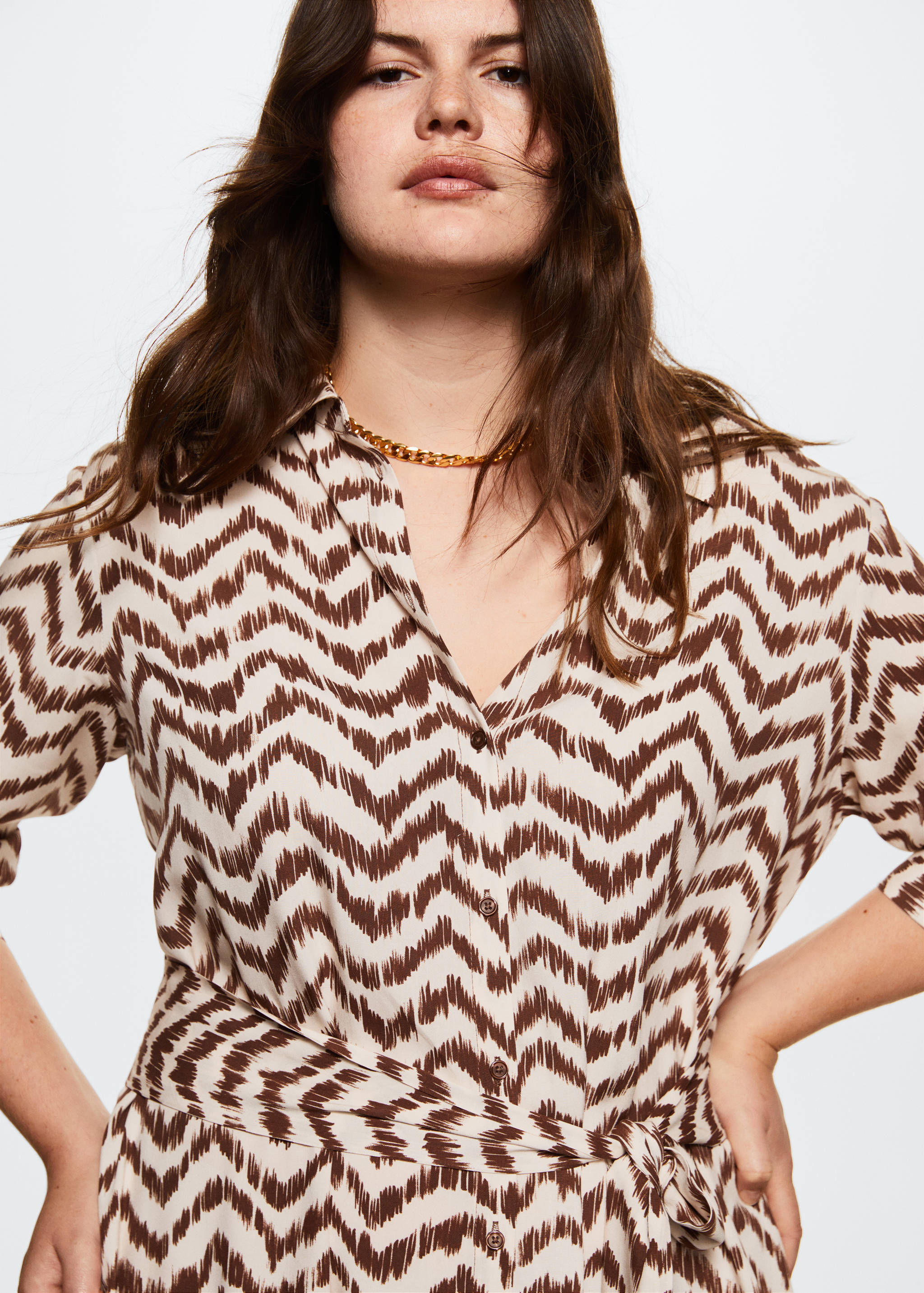 Printed shirt dress - Details of the article 4