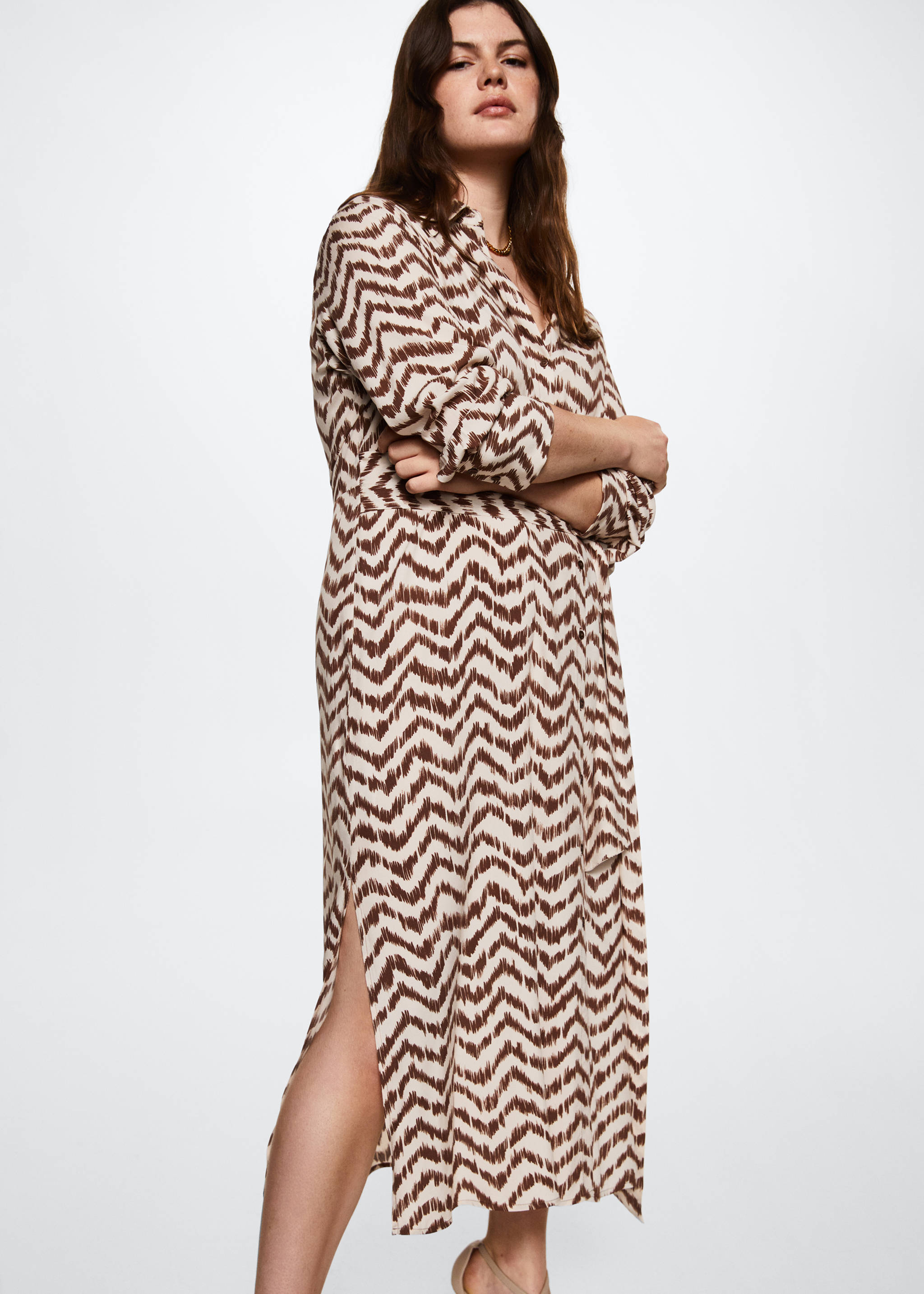 Printed shirt dress - Details of the article 3