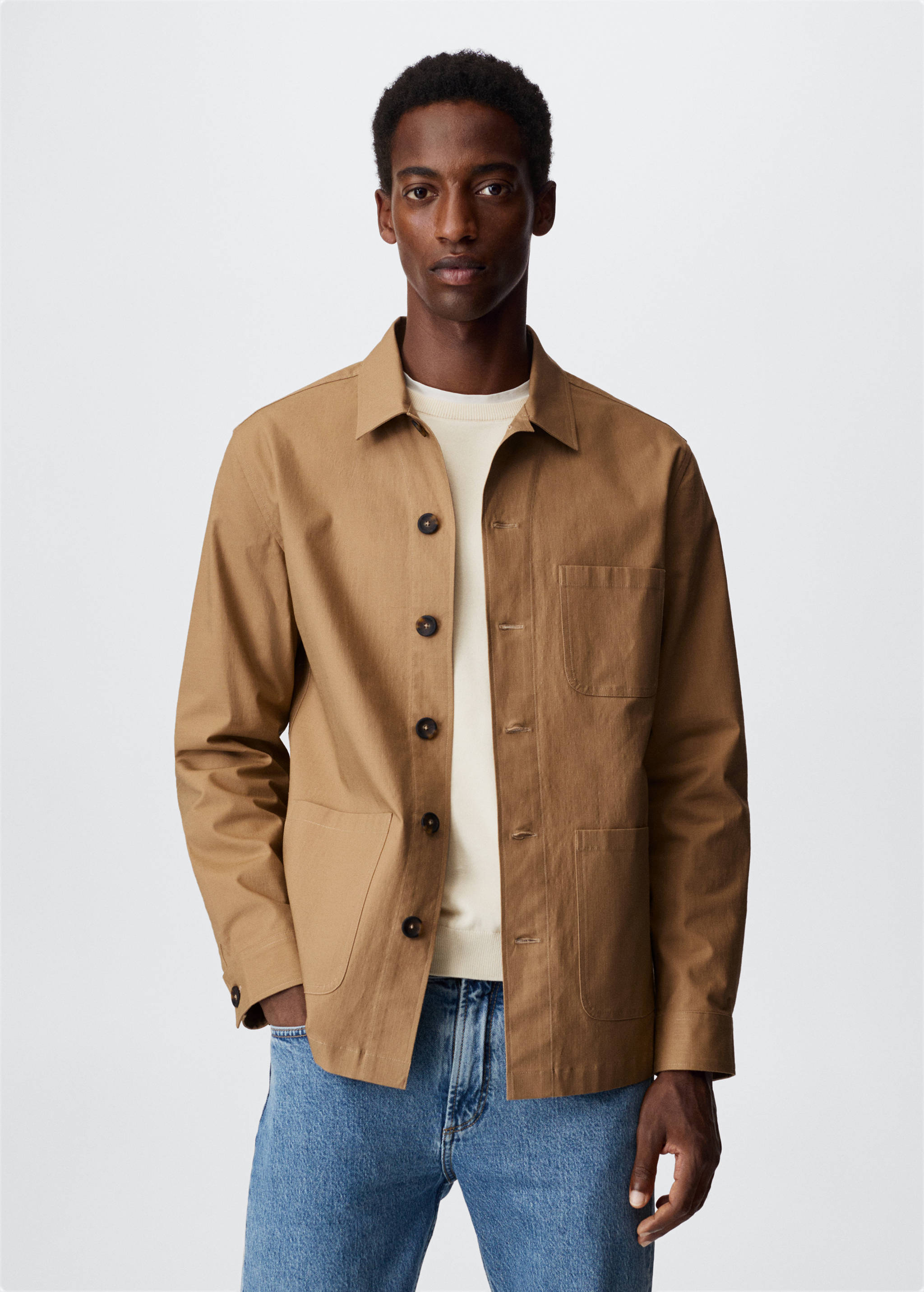 Worker cotton overshirt - Medium plane