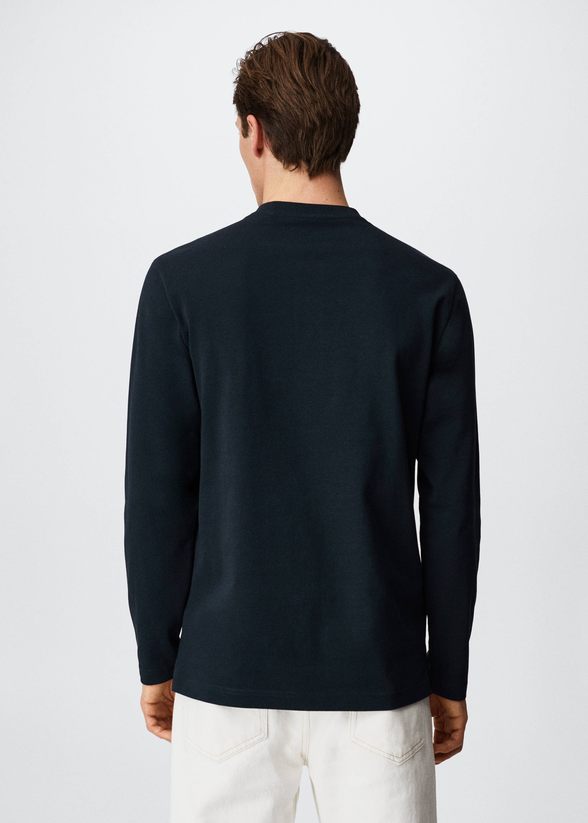 Langärmliges Henley-Shirt - Rückseite des Artikels