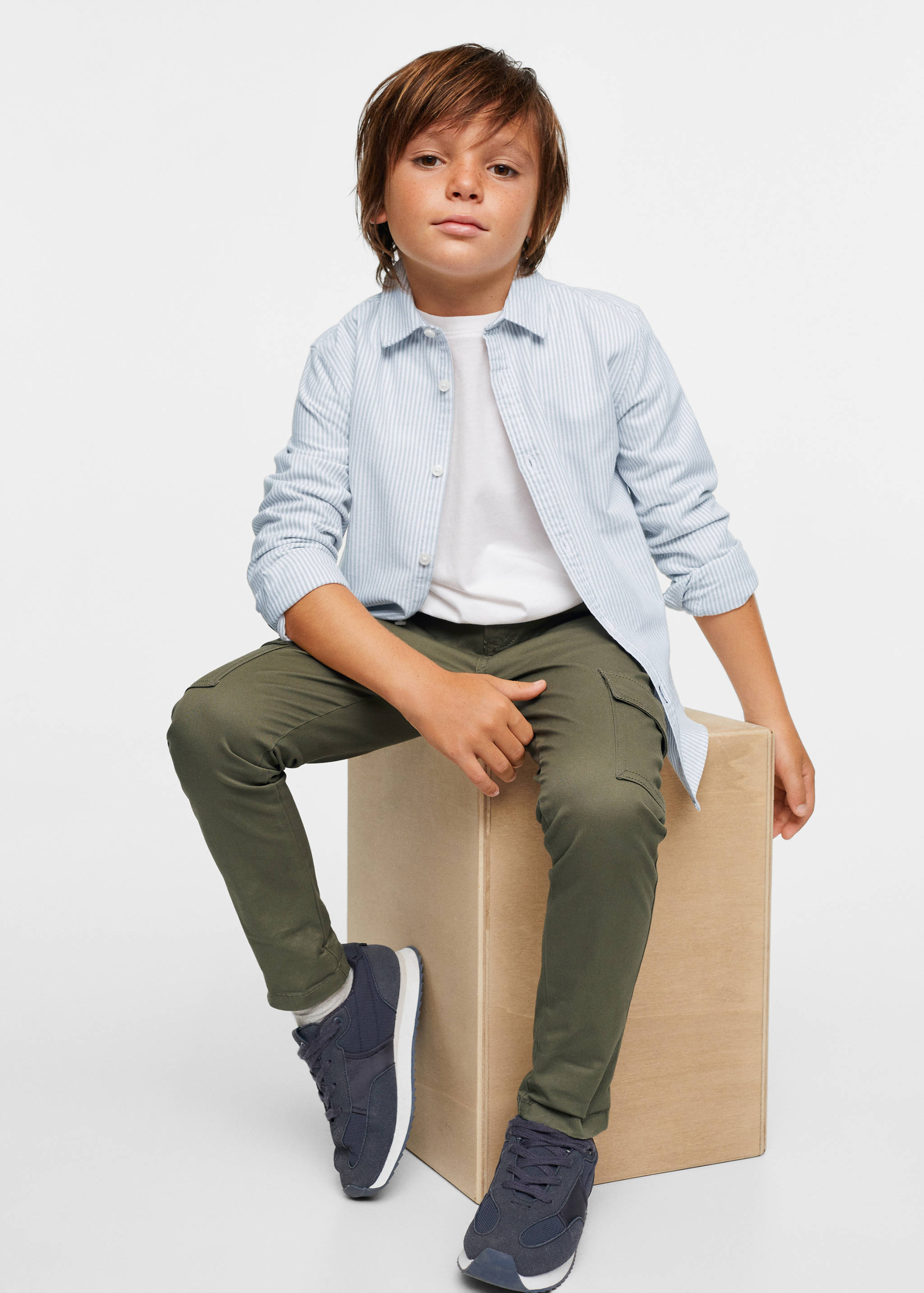 Cotton cargo trousers - Medium plane