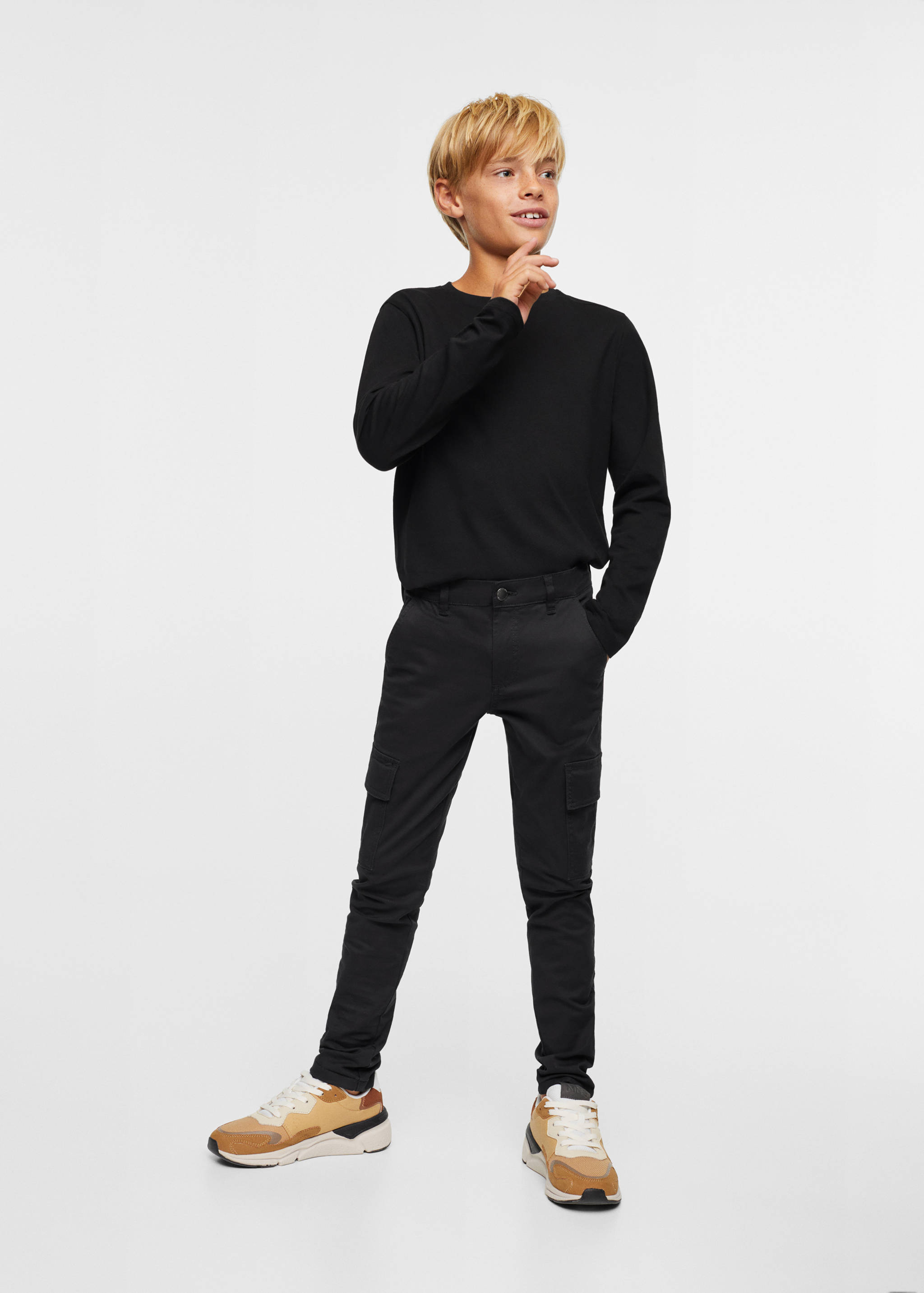 Cotton cargo trousers - Medium plane