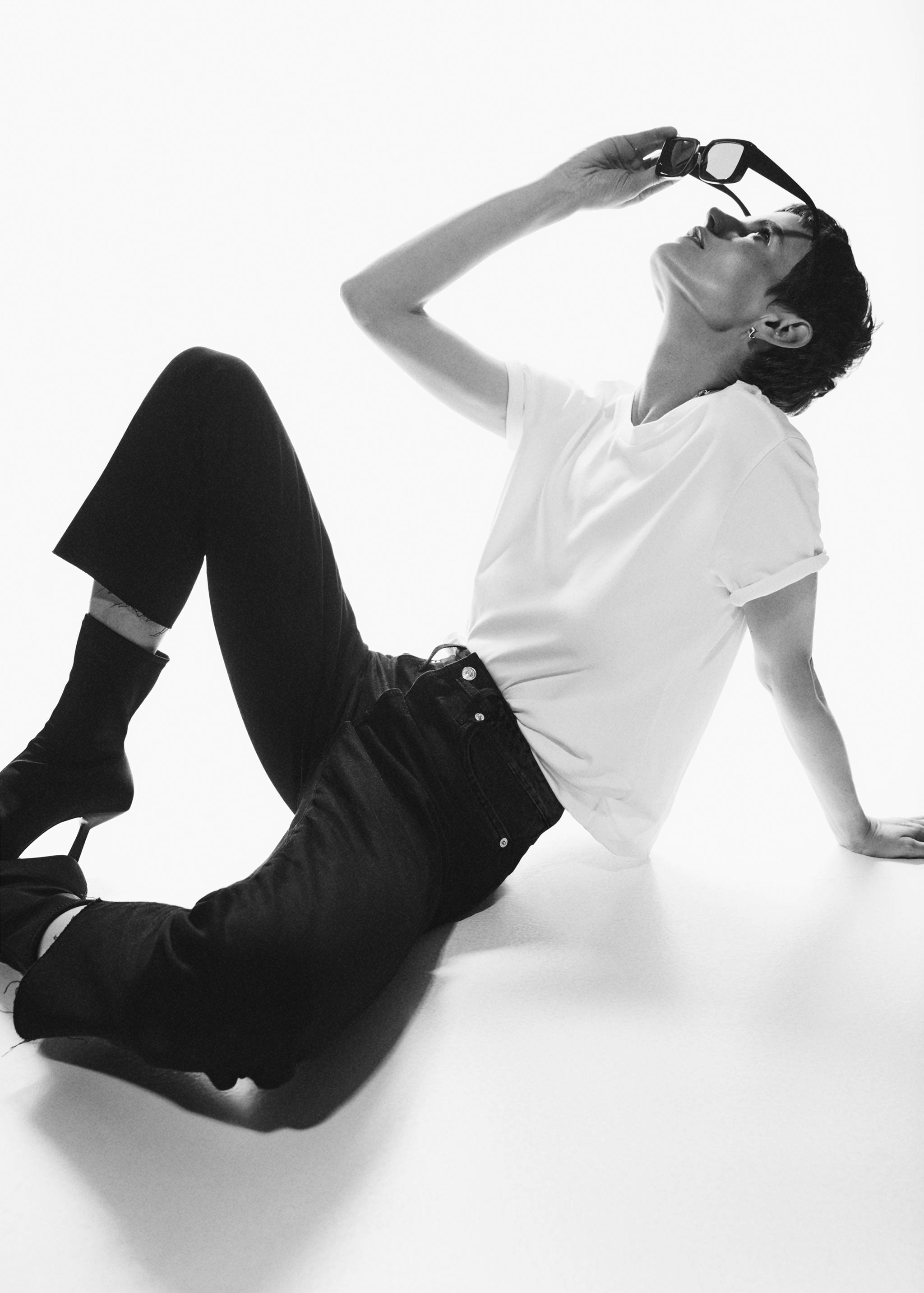 Jeans rectos tiro alto crop - Detalle del artículo 1