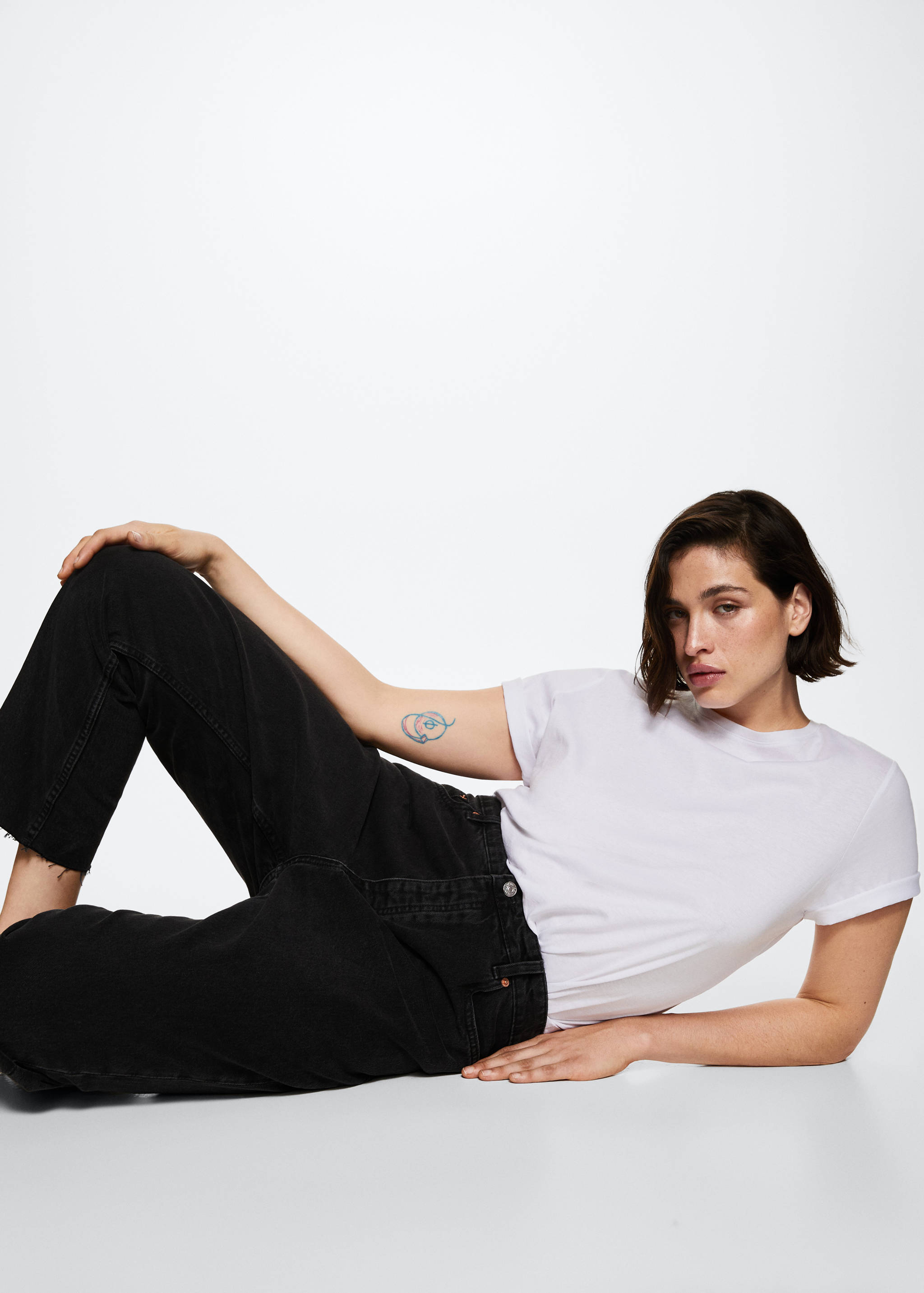 Jeans rectos tiro alto crop - Detalle del artículo 4