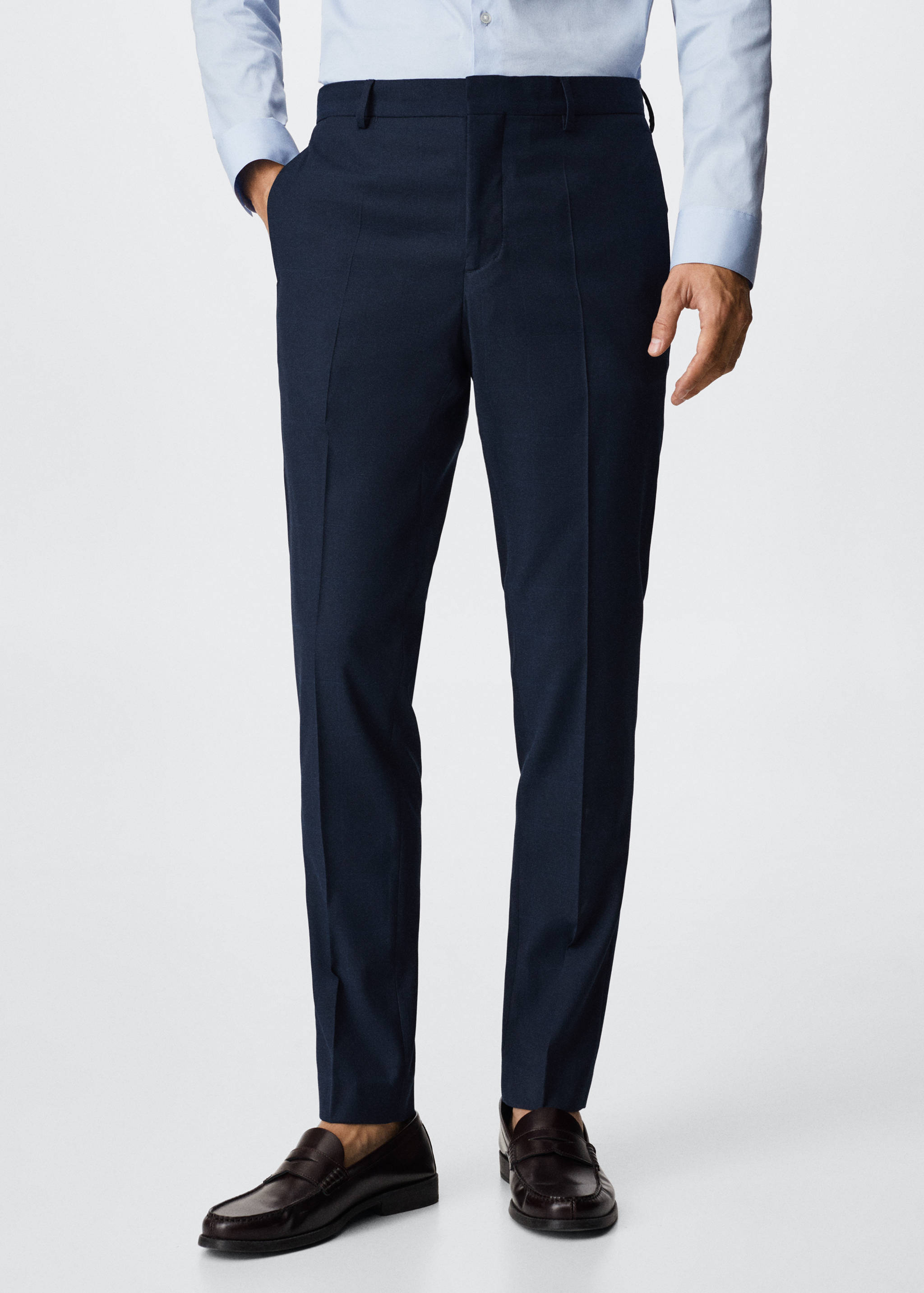 Super slim fit suit trousers - Medium plane