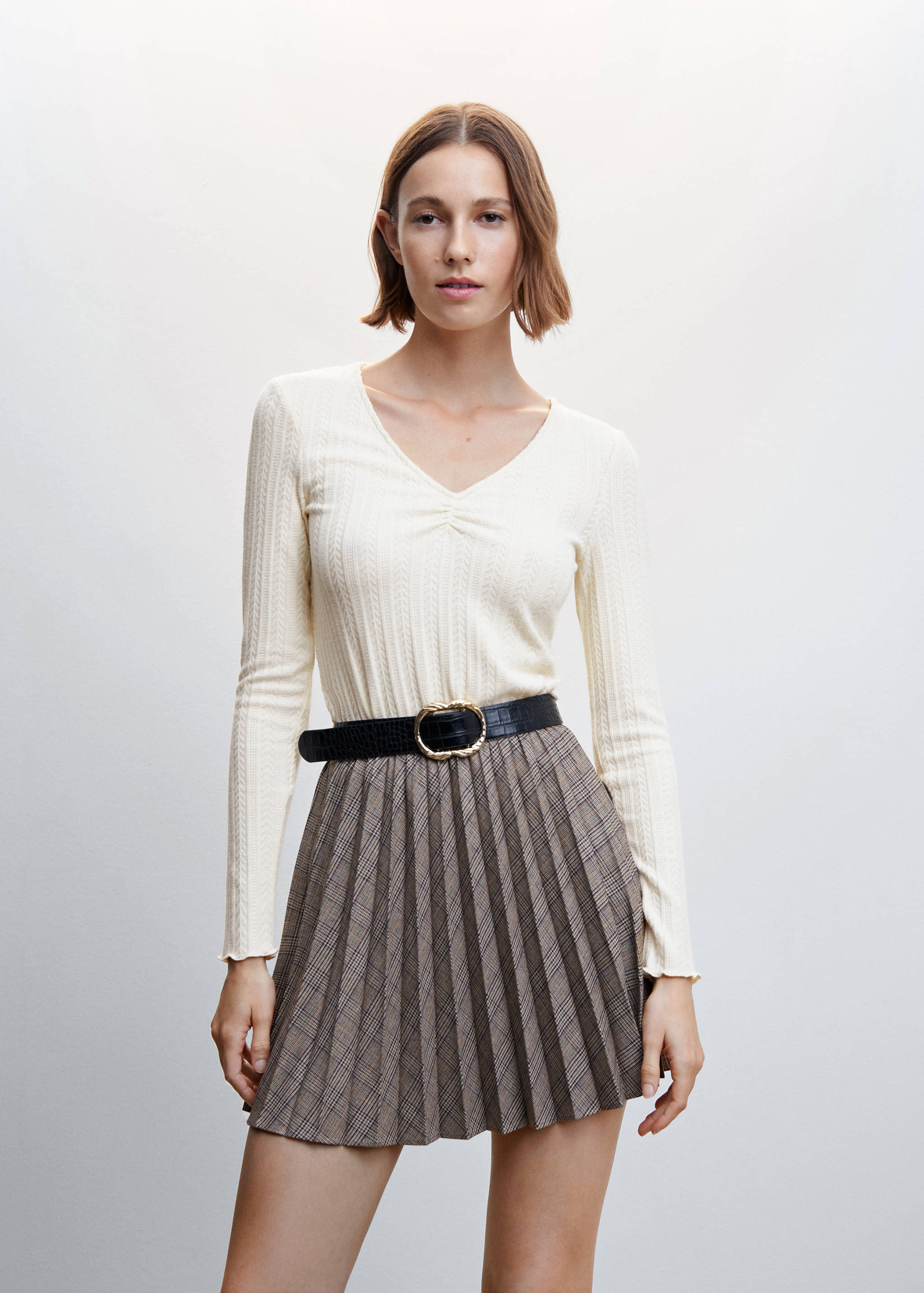 Long-sleeve t-shirt with ruffles - Medium plane