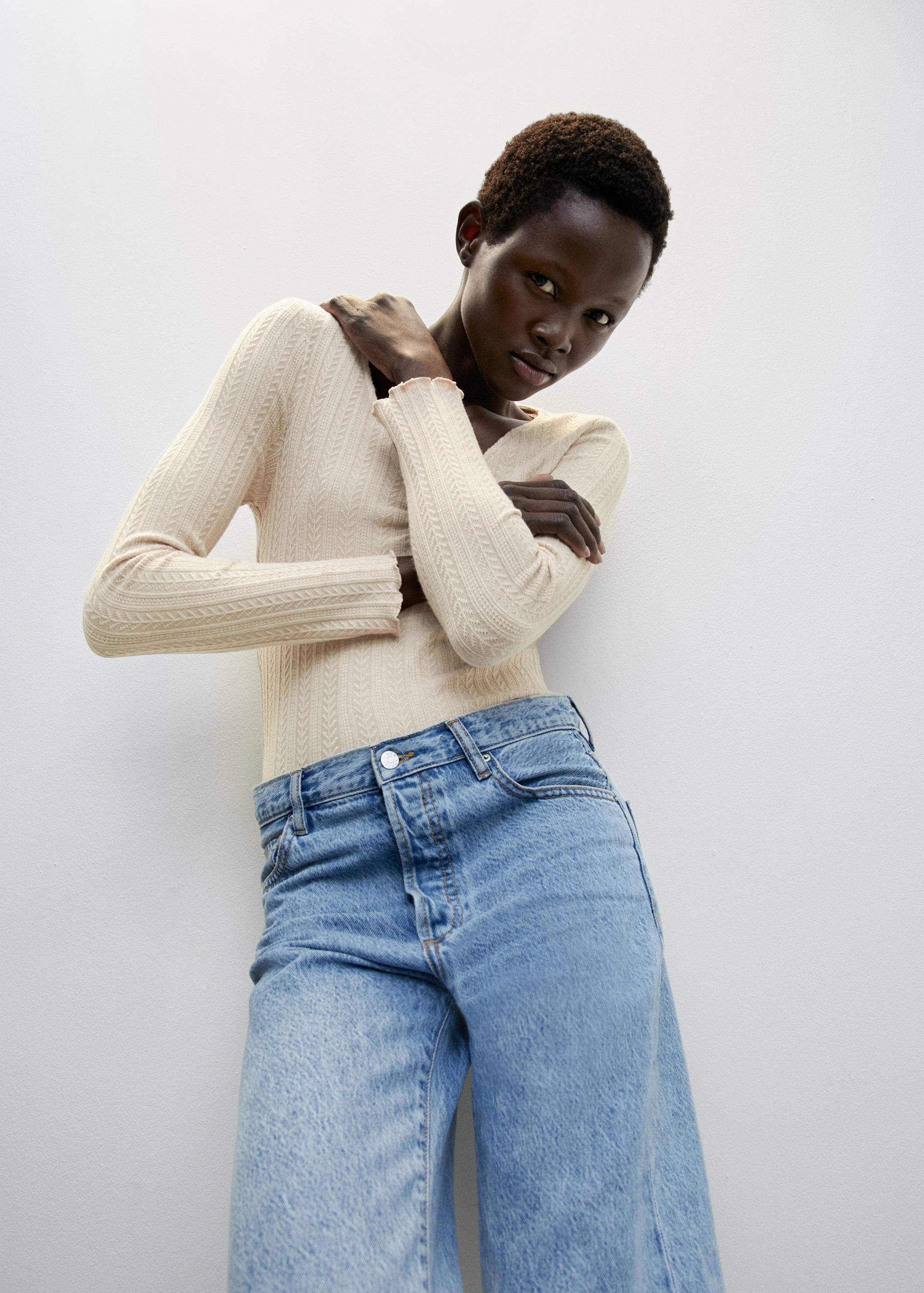 Long-sleeve t-shirt with ruffles - Medium plane