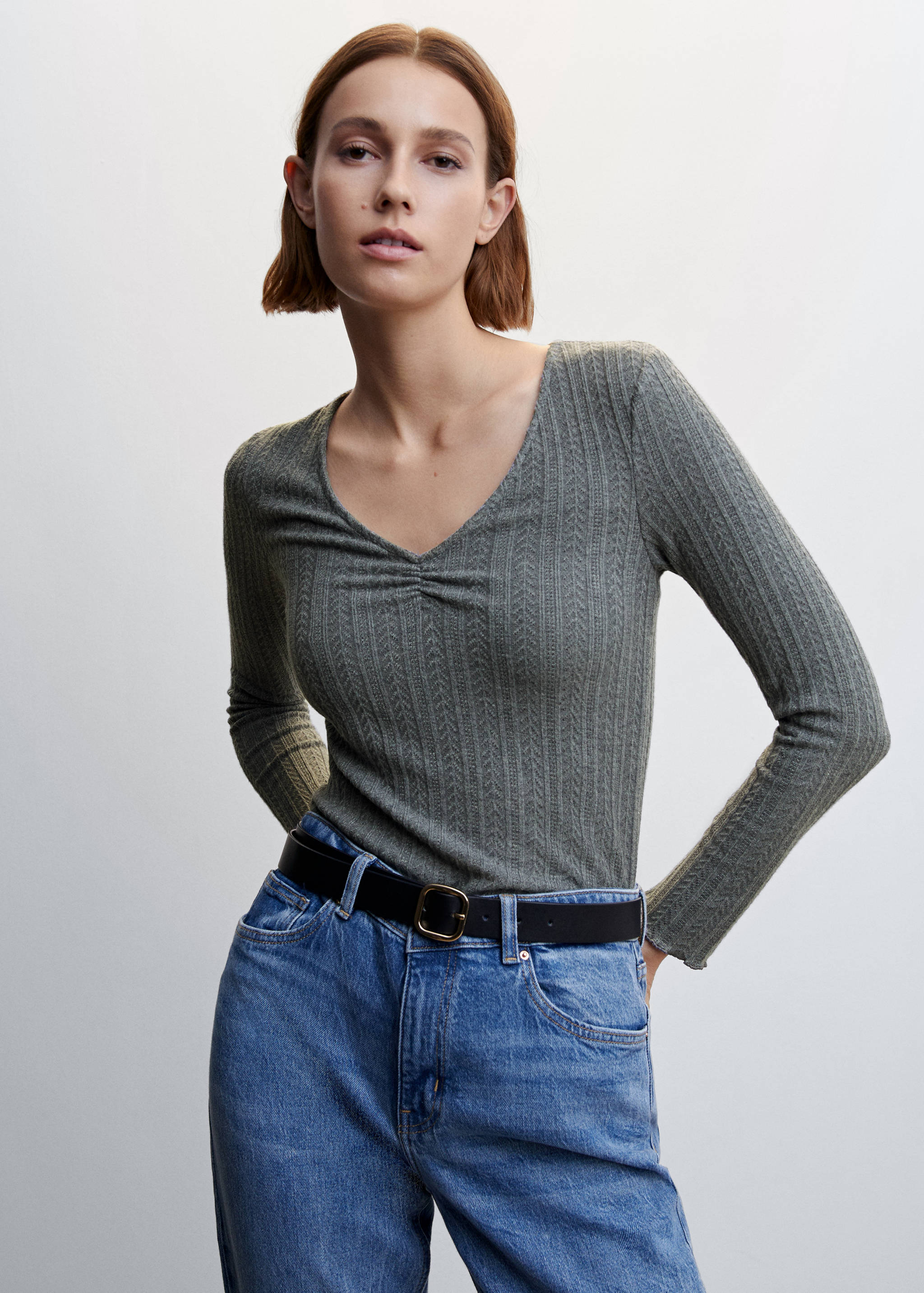 Long-sleeve t-shirt with ruffles - Medium plane