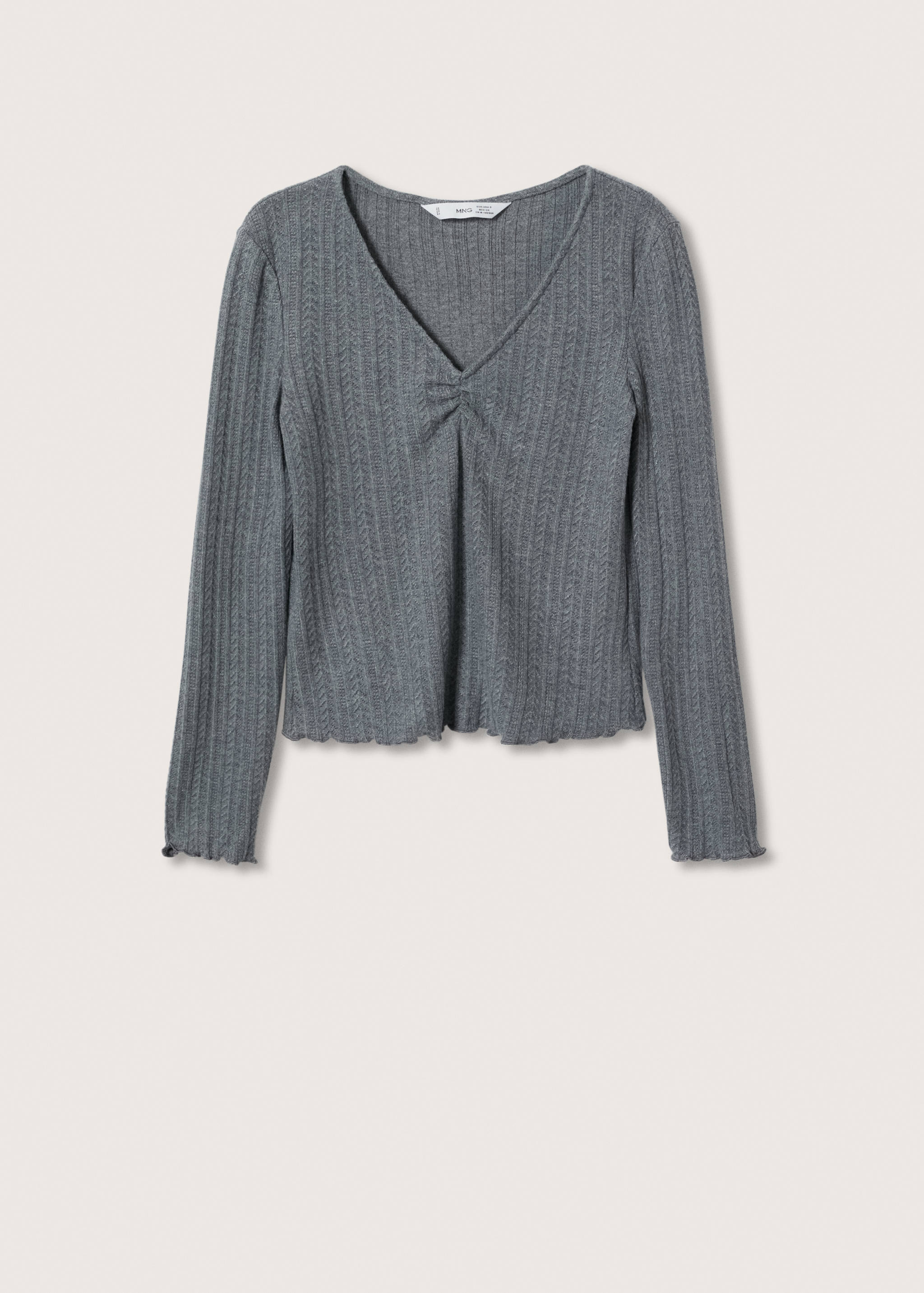 Long-sleeve t-shirt with ruffles - Article without model