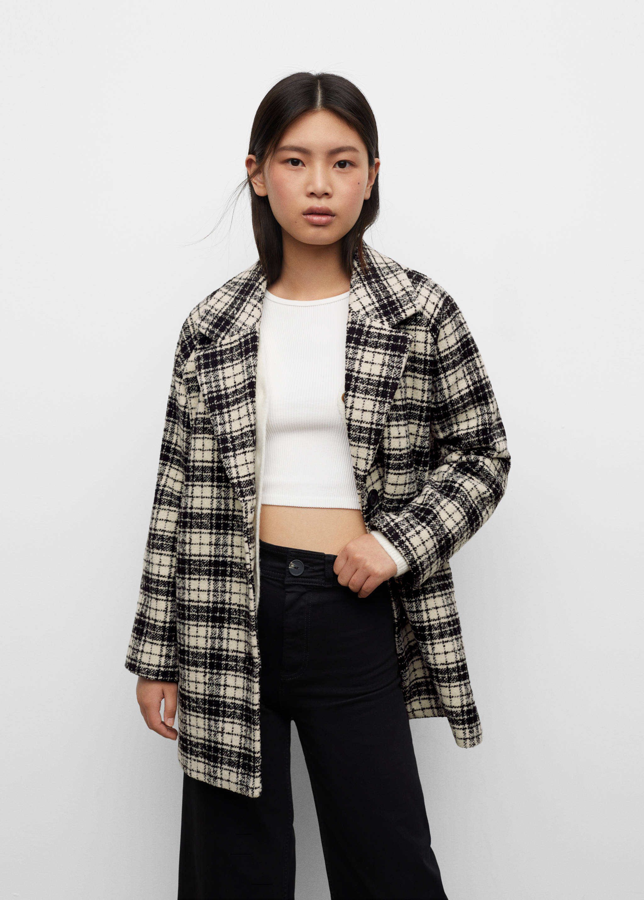Checked lapels coat - Medium plane