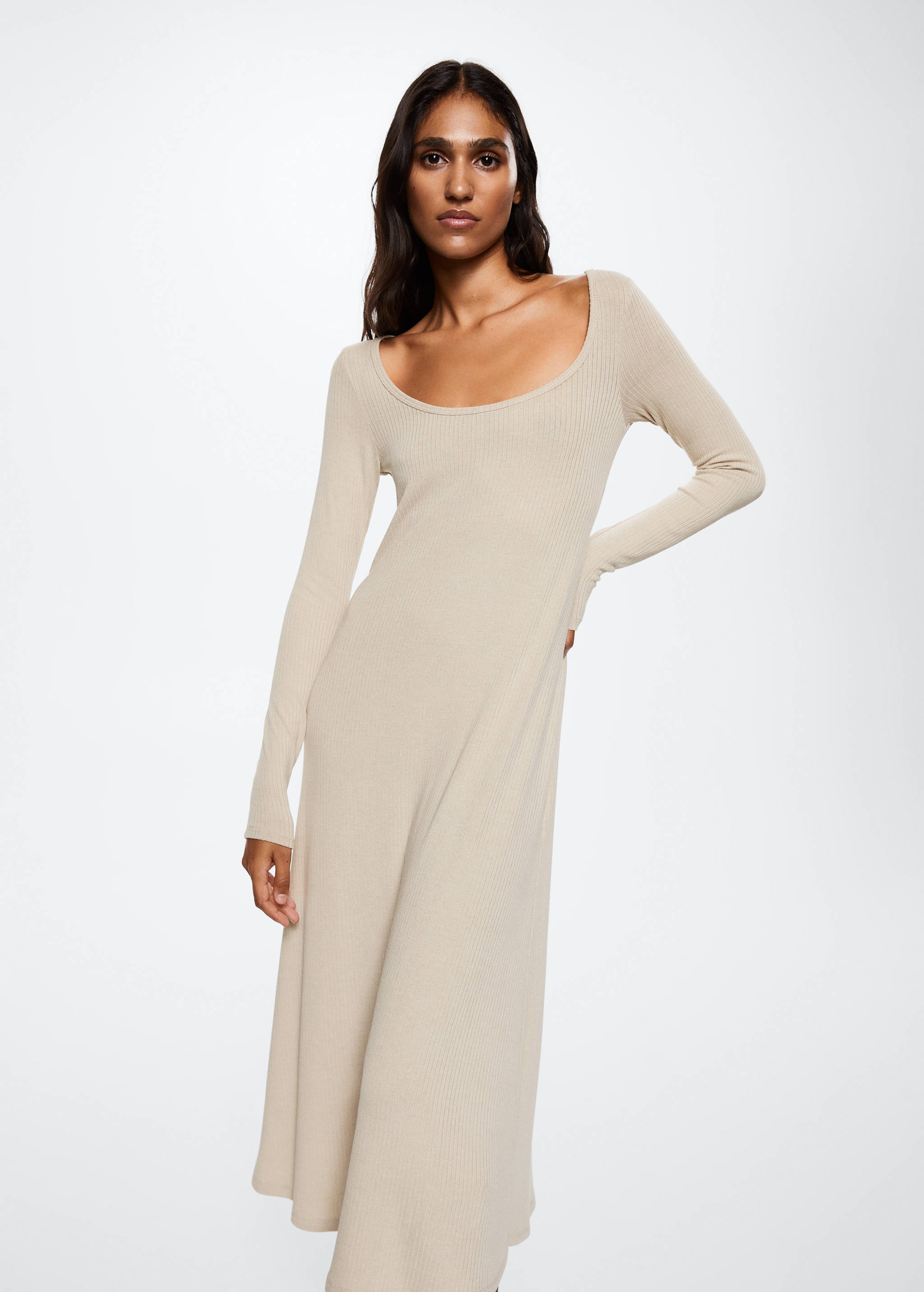 Ribbed midi dress - Medium plane