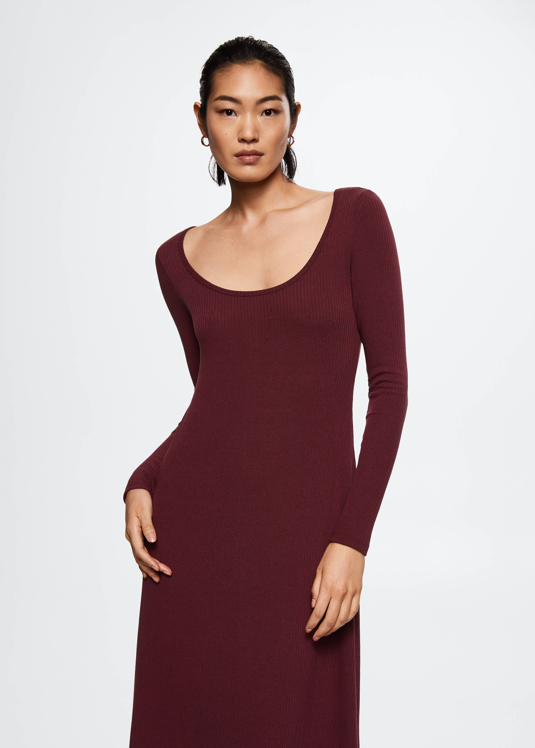 Ribbed midi dress - Medium plane