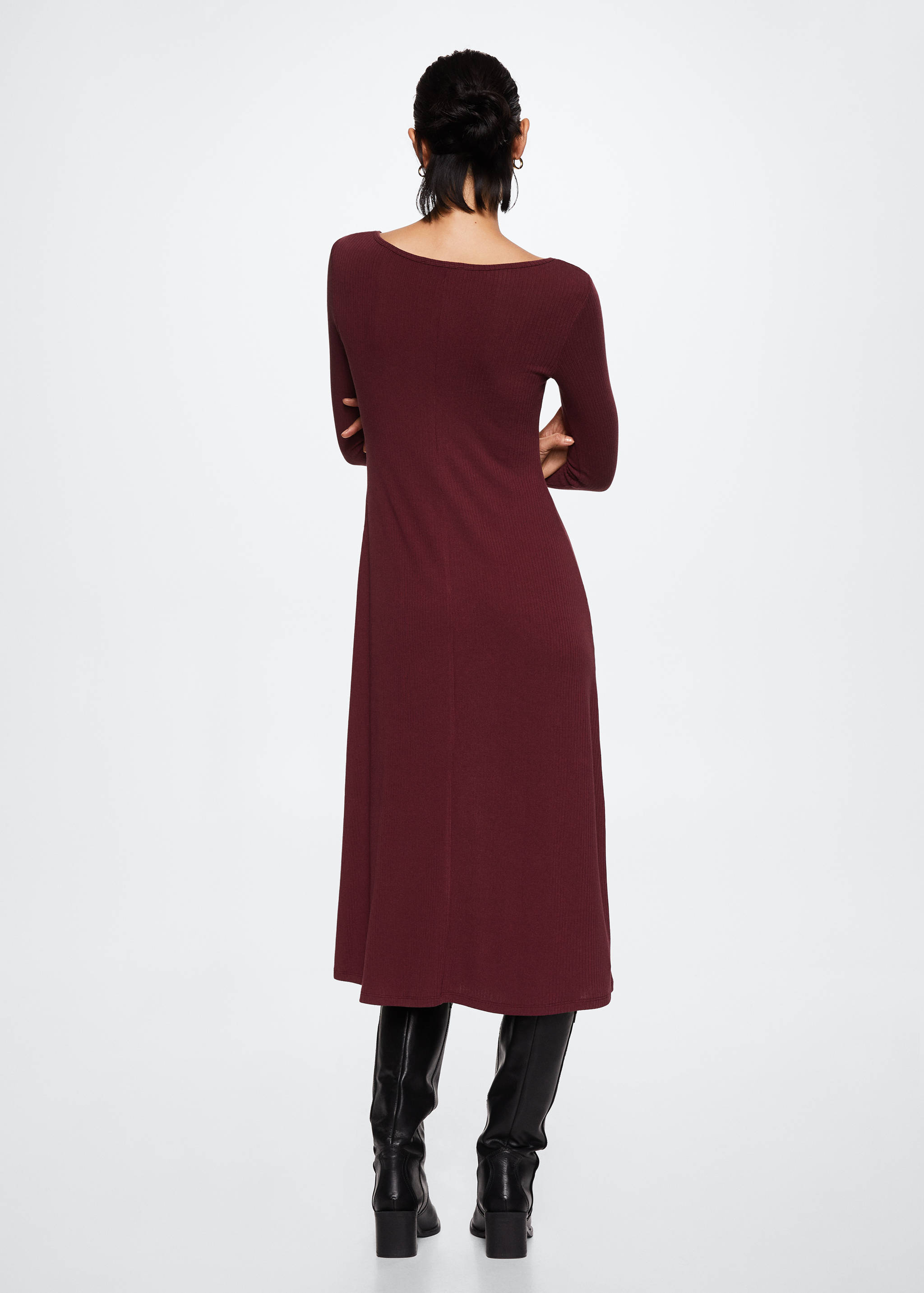 Ribbed midi dress - Reverse of the article