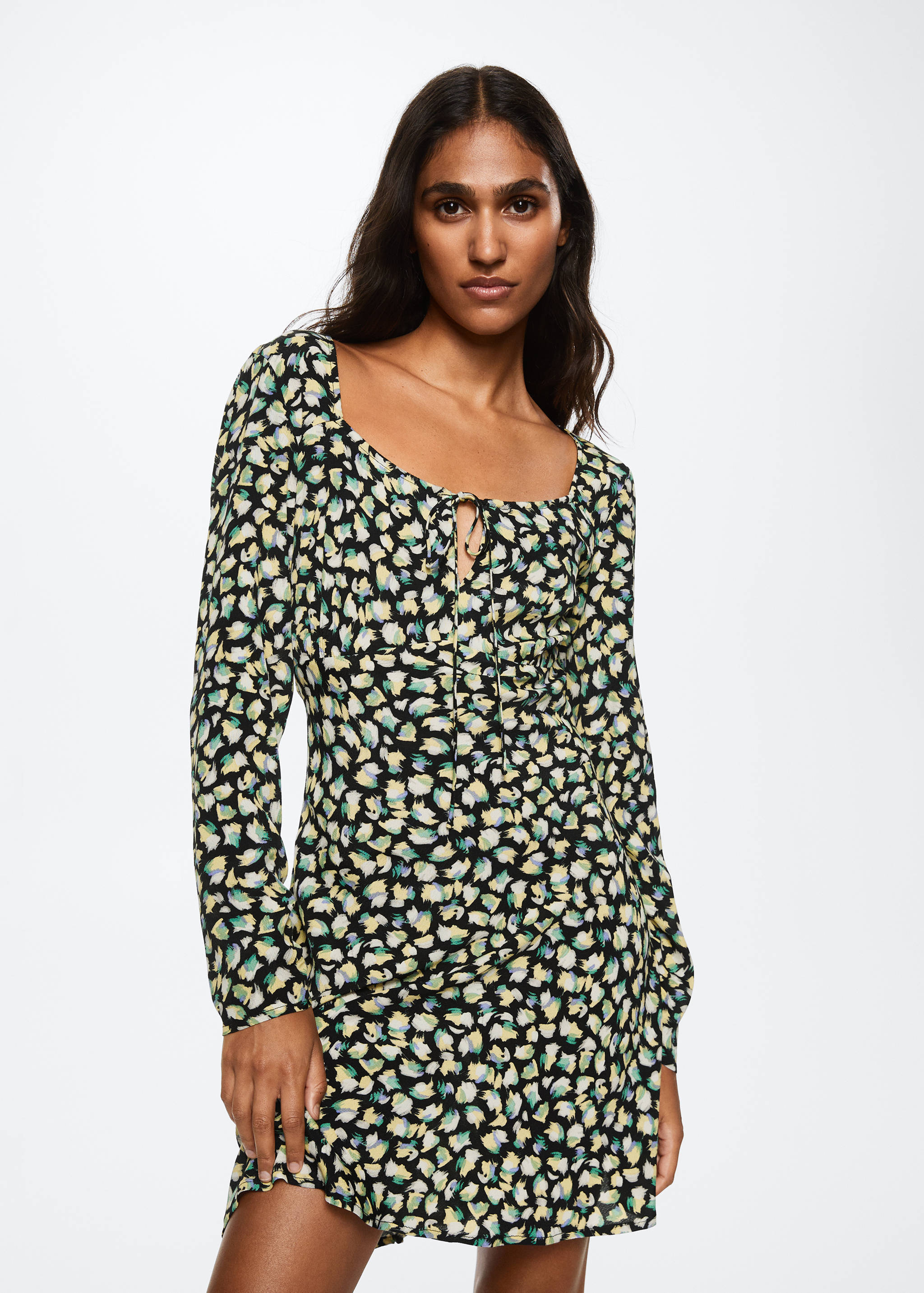 Printed bow dress - Medium plane