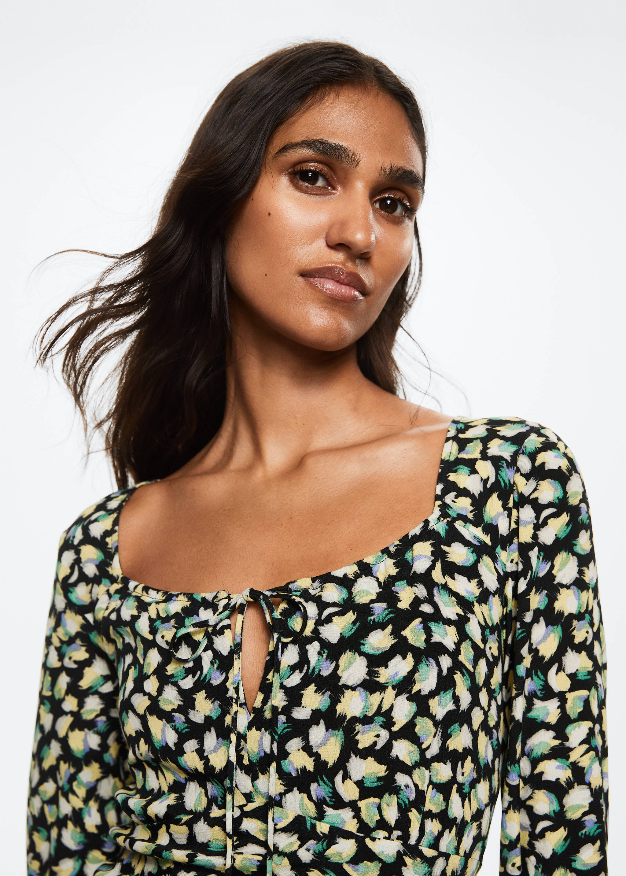 Printed bow dress - Details of the article 2