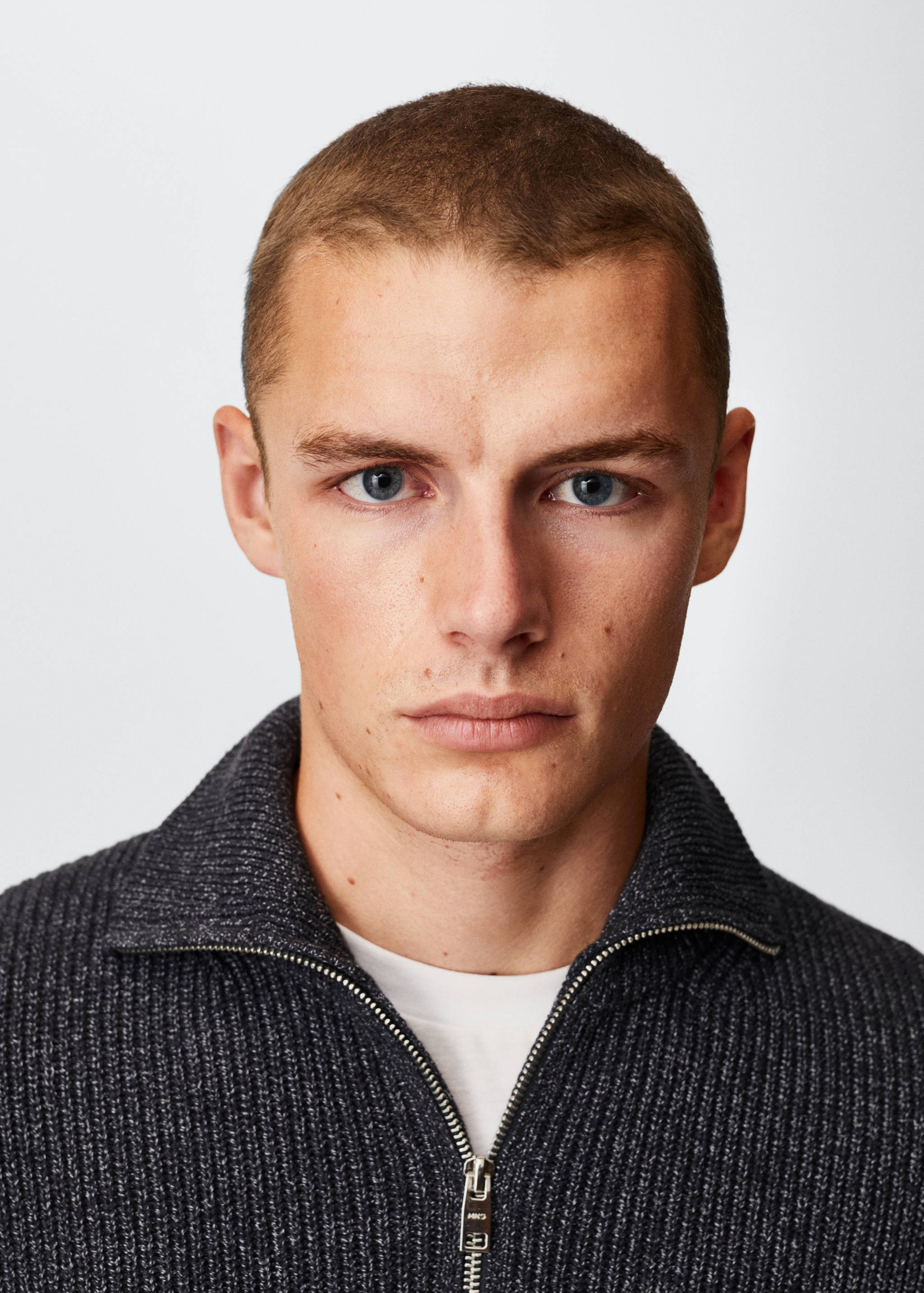 Structured sweater with zip neck  - Details of the article 1