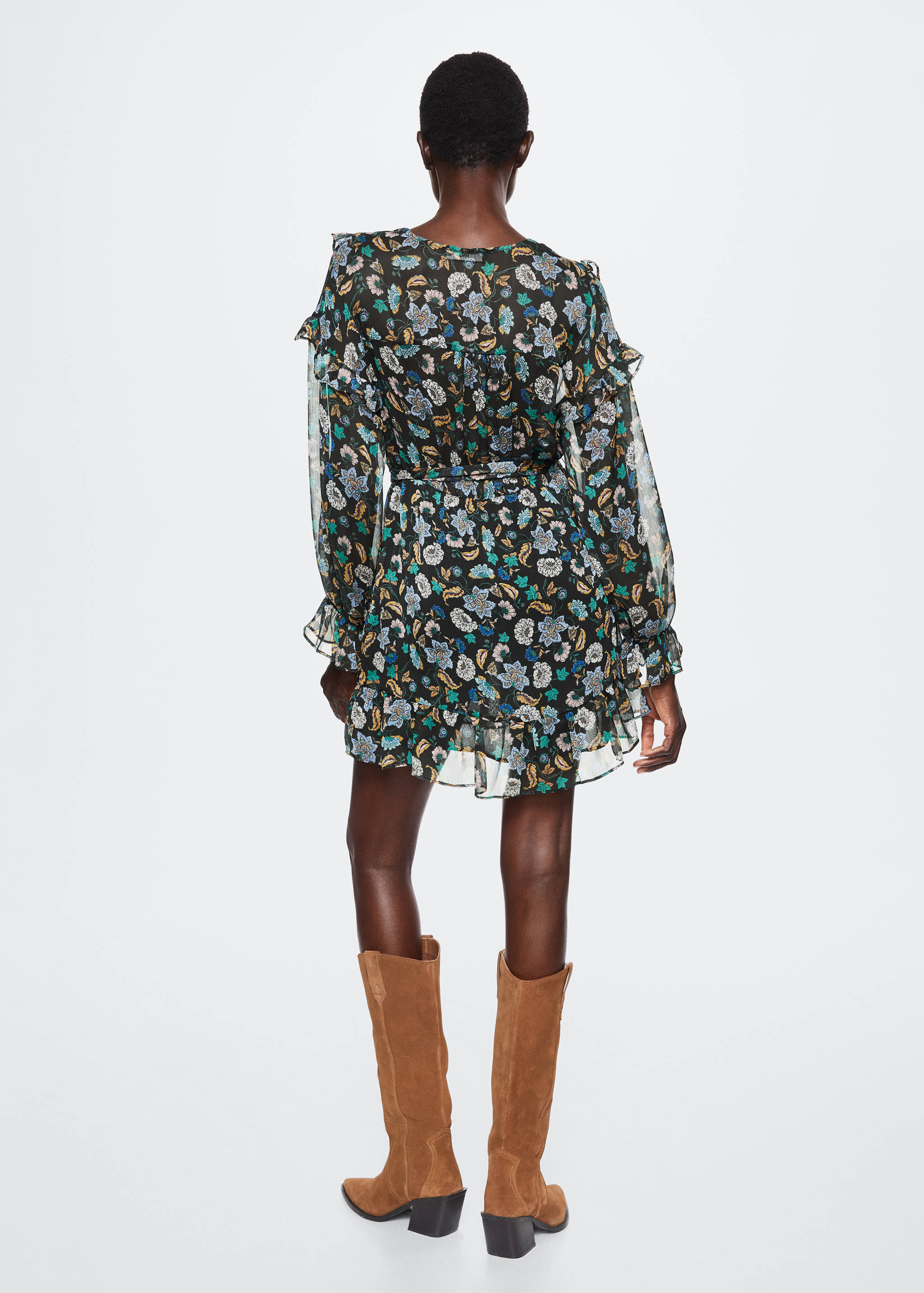 Floral chiffon dress - Reverse of the article
