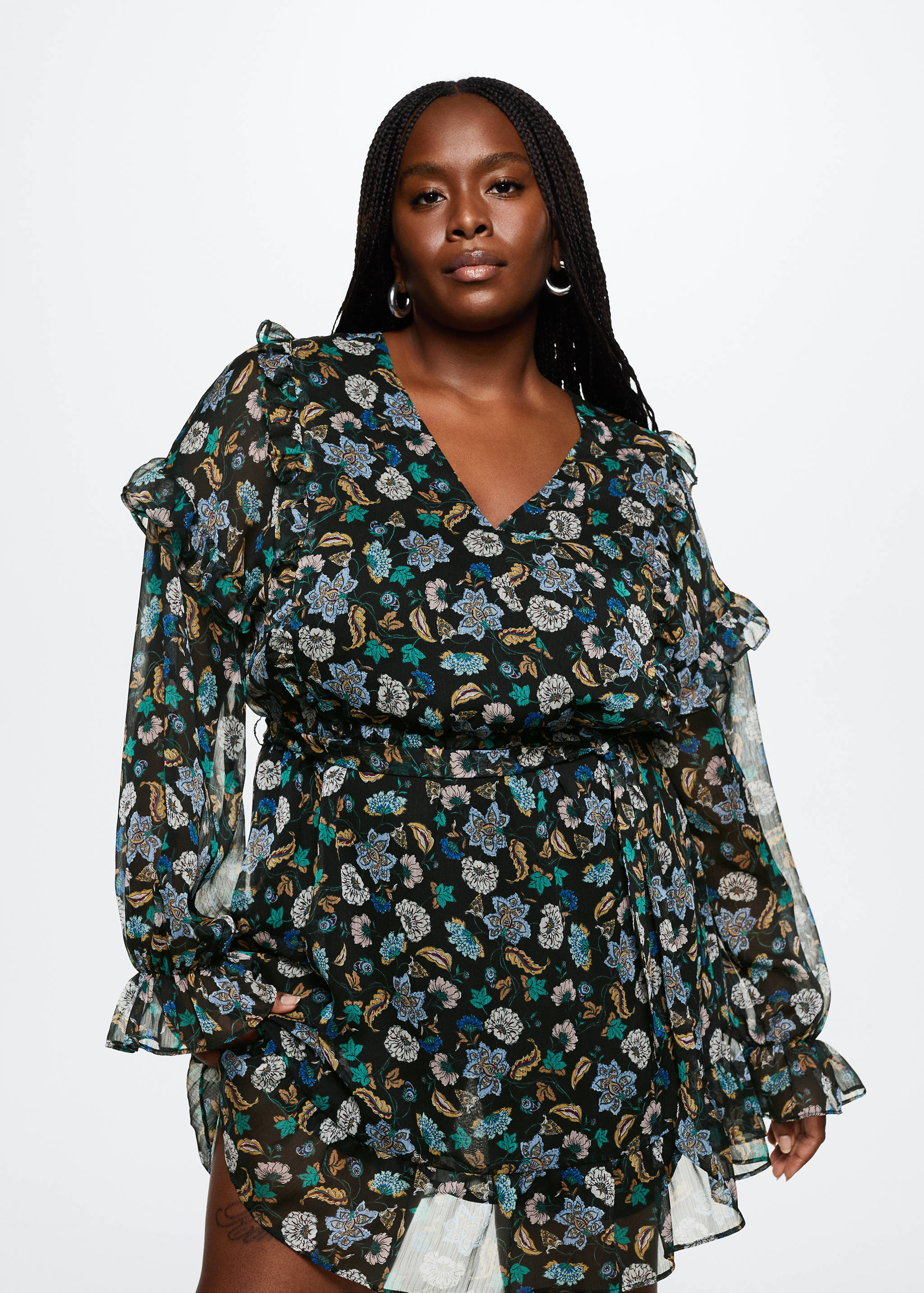 Floral chiffon dress - Details of the article 4