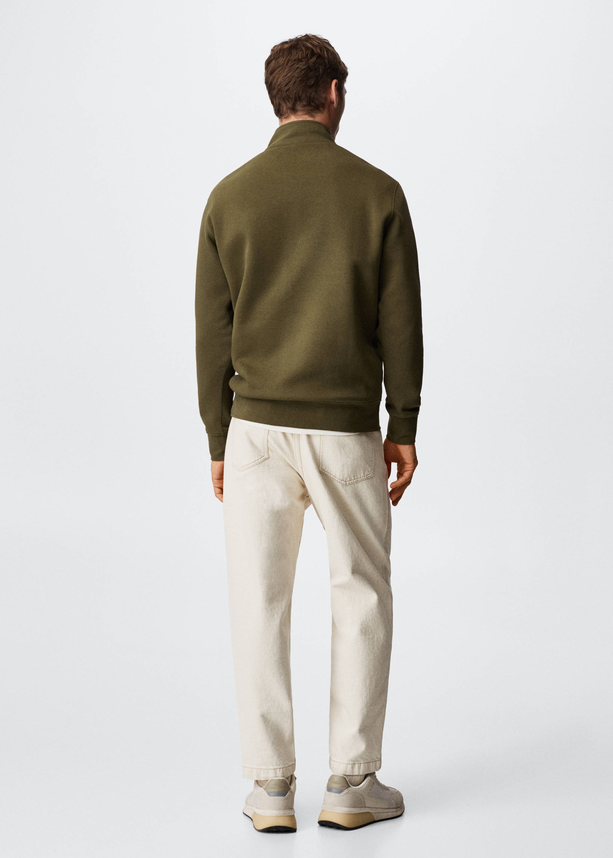 Cotton sweatshirt with zip neck - Reverse of the article