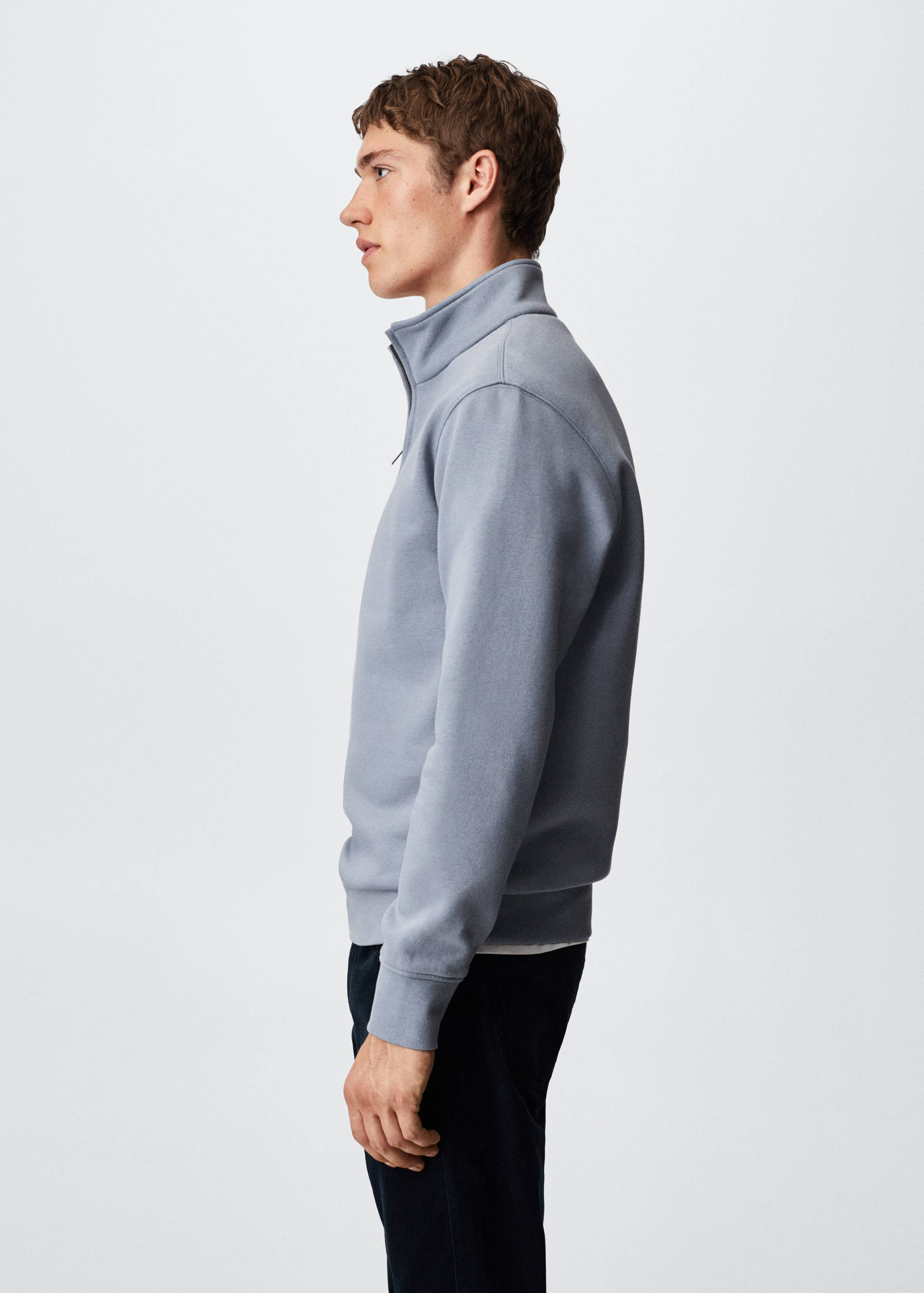 Cotton sweatshirt with zip neck - Details of the article 2