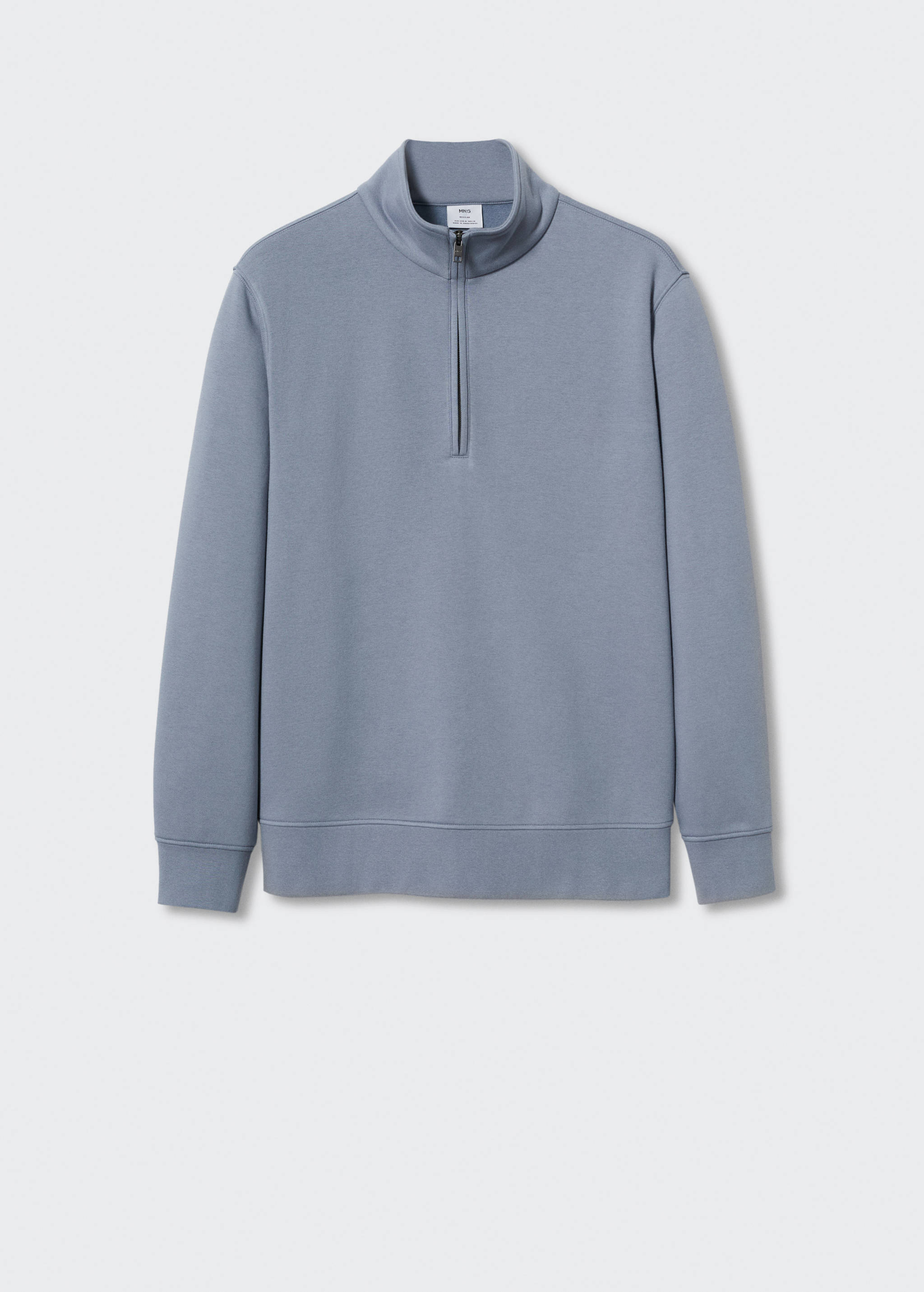 Cotton sweatshirt with zip neck - Article without model