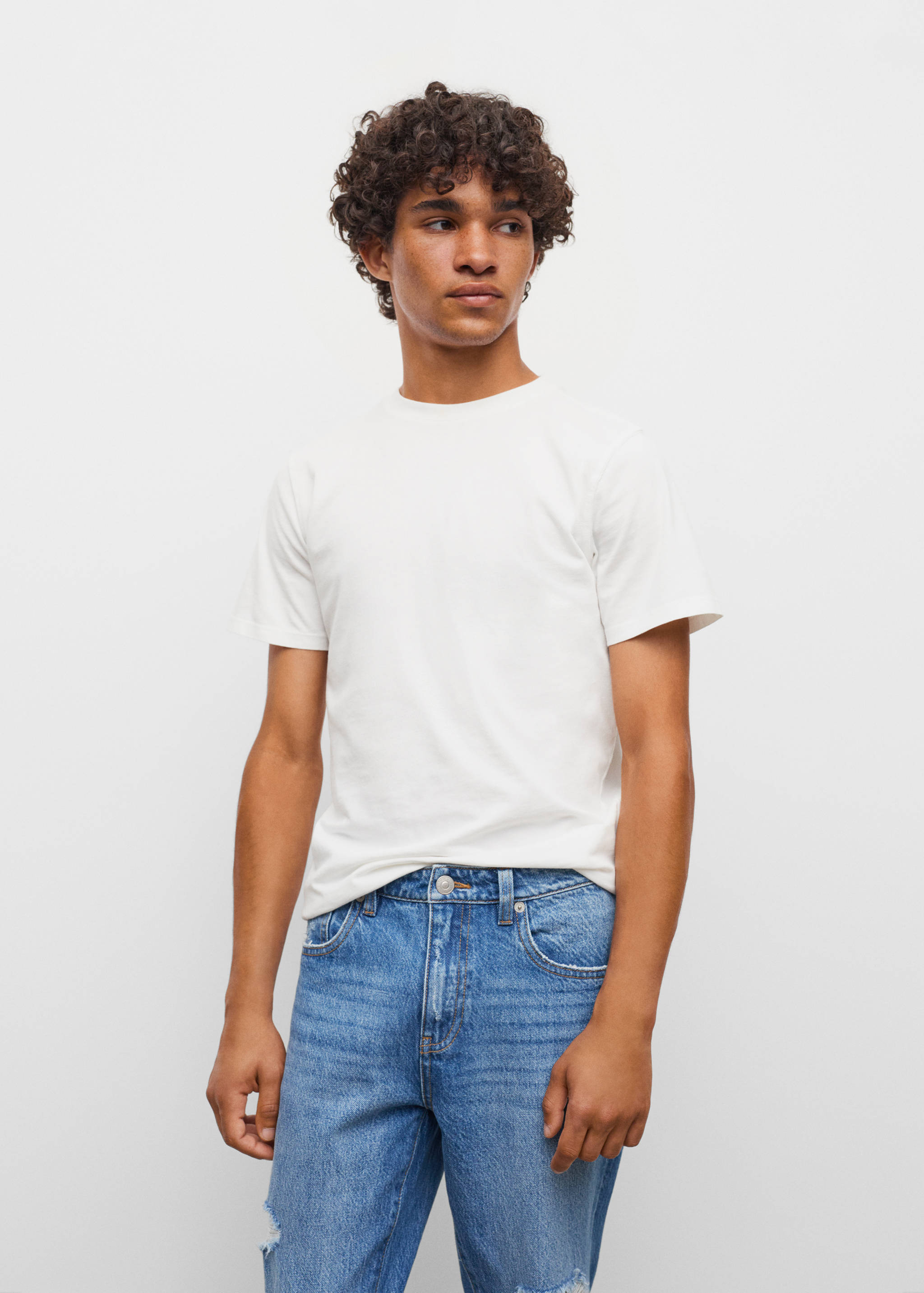 Decorative ripped regular jeans - Medium plane