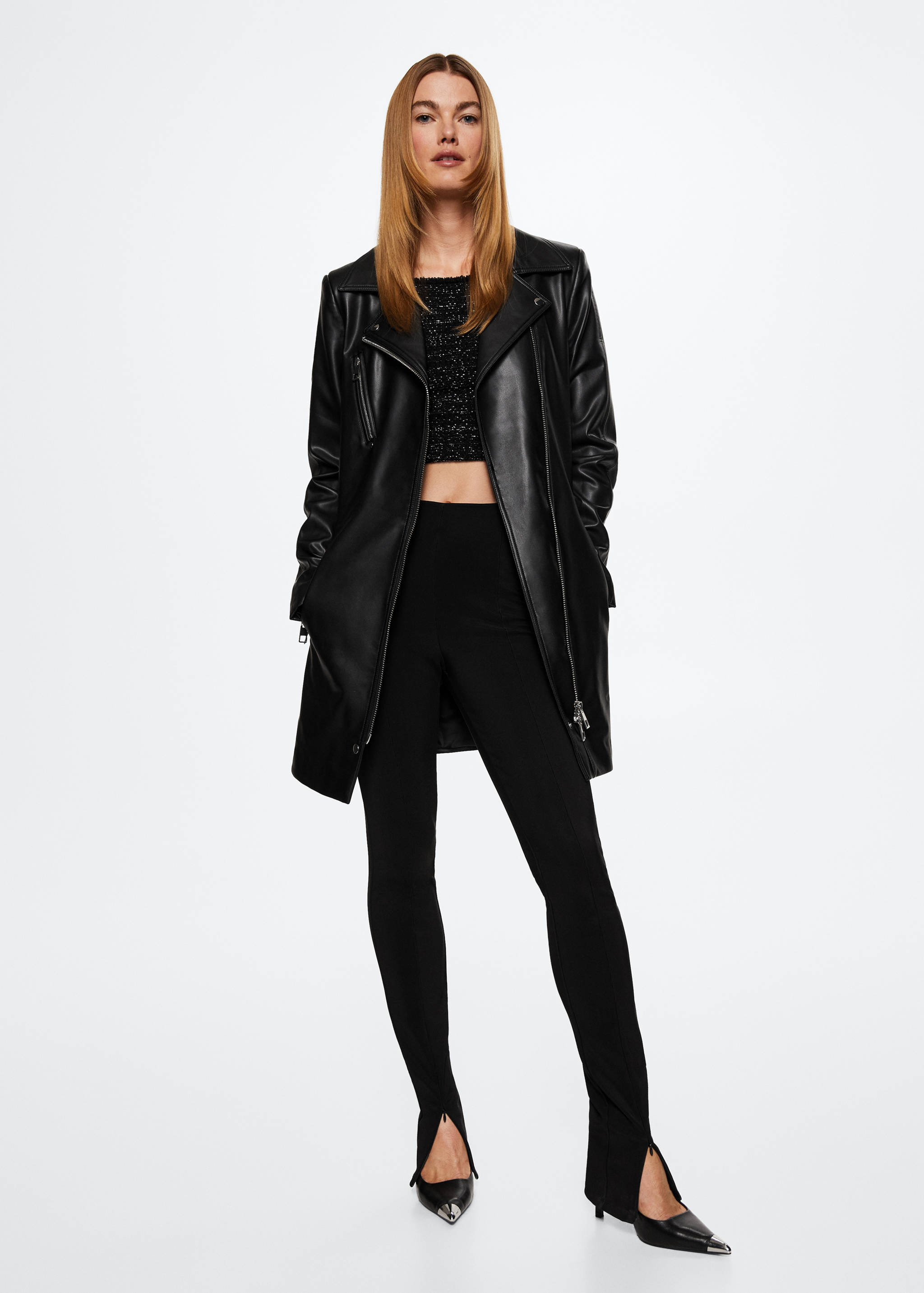 Trench cremalleras efecto piel - Plano general