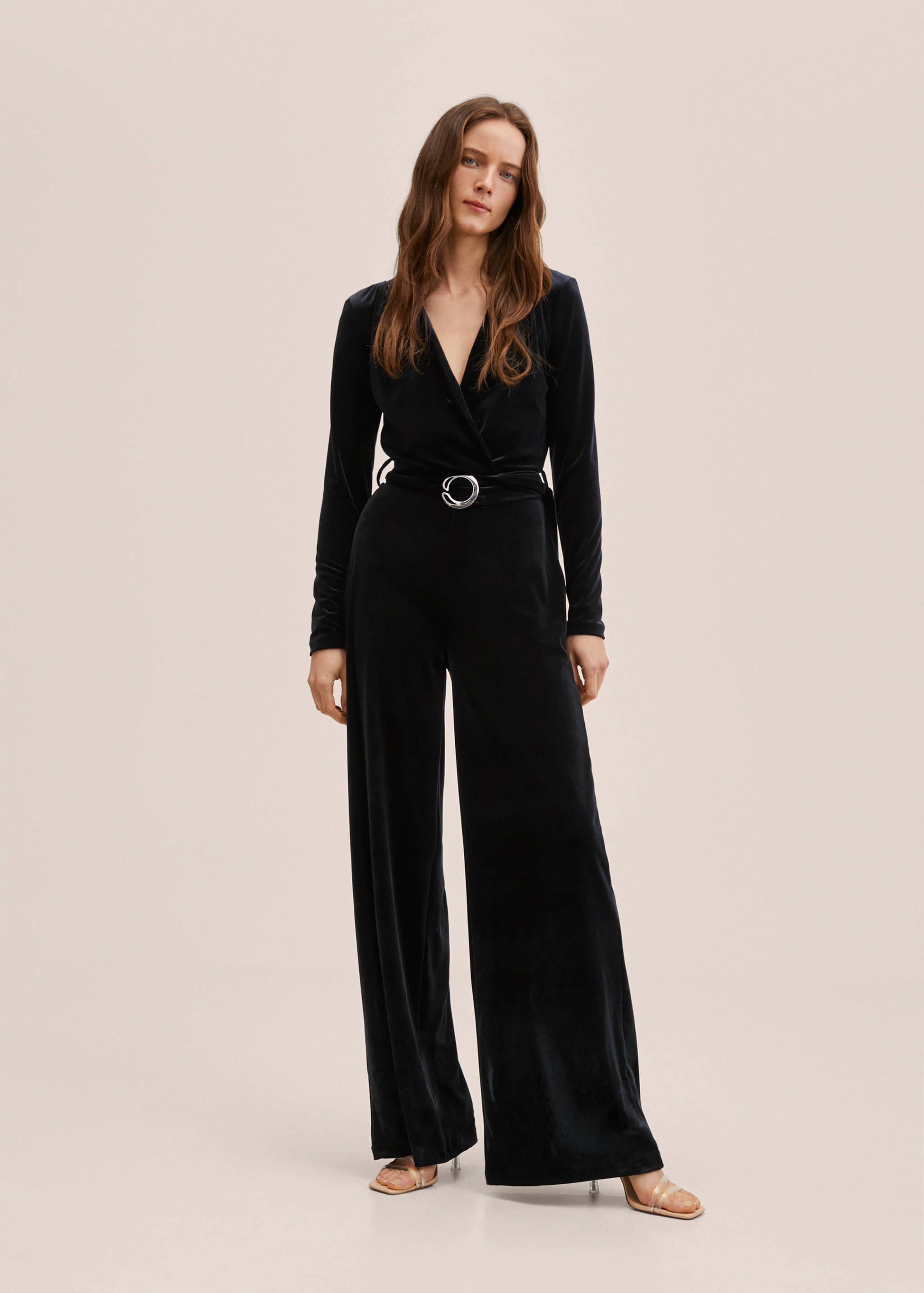 Velvet belt jumpsuit - General plane
