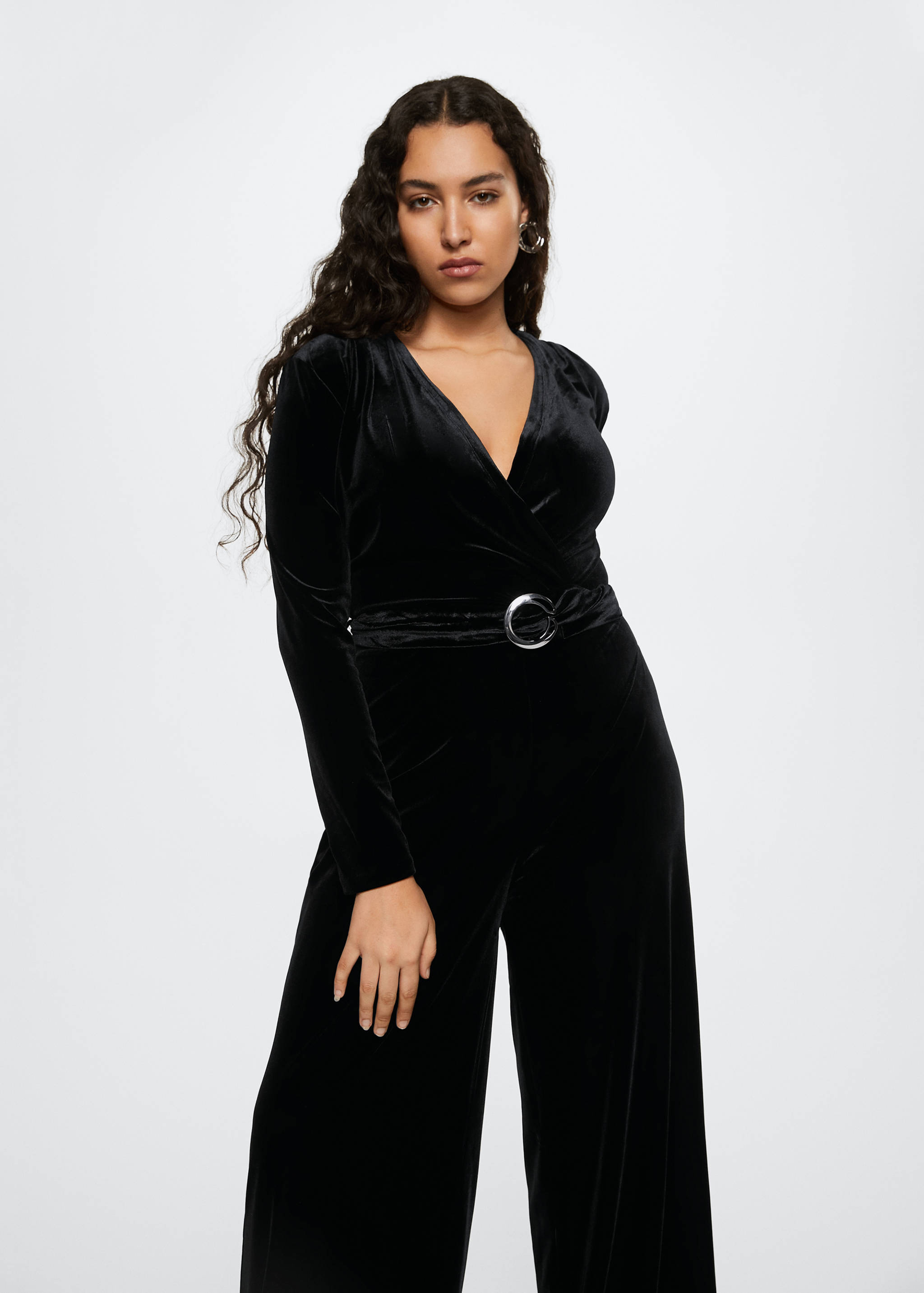 Velvet belt jumpsuit - Details of the article 3