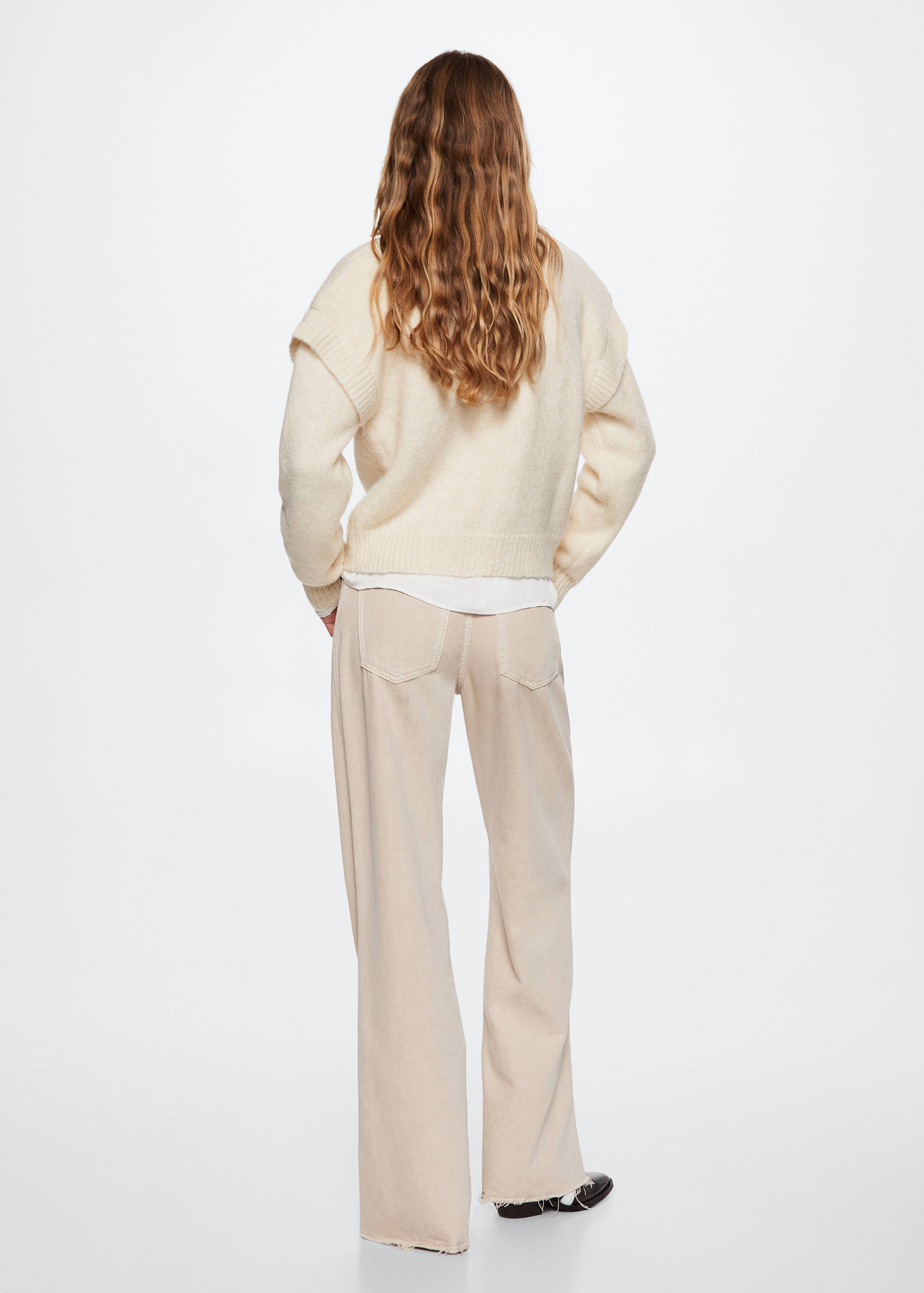 High-neck sweater with shoulder detail - Reverse of the article