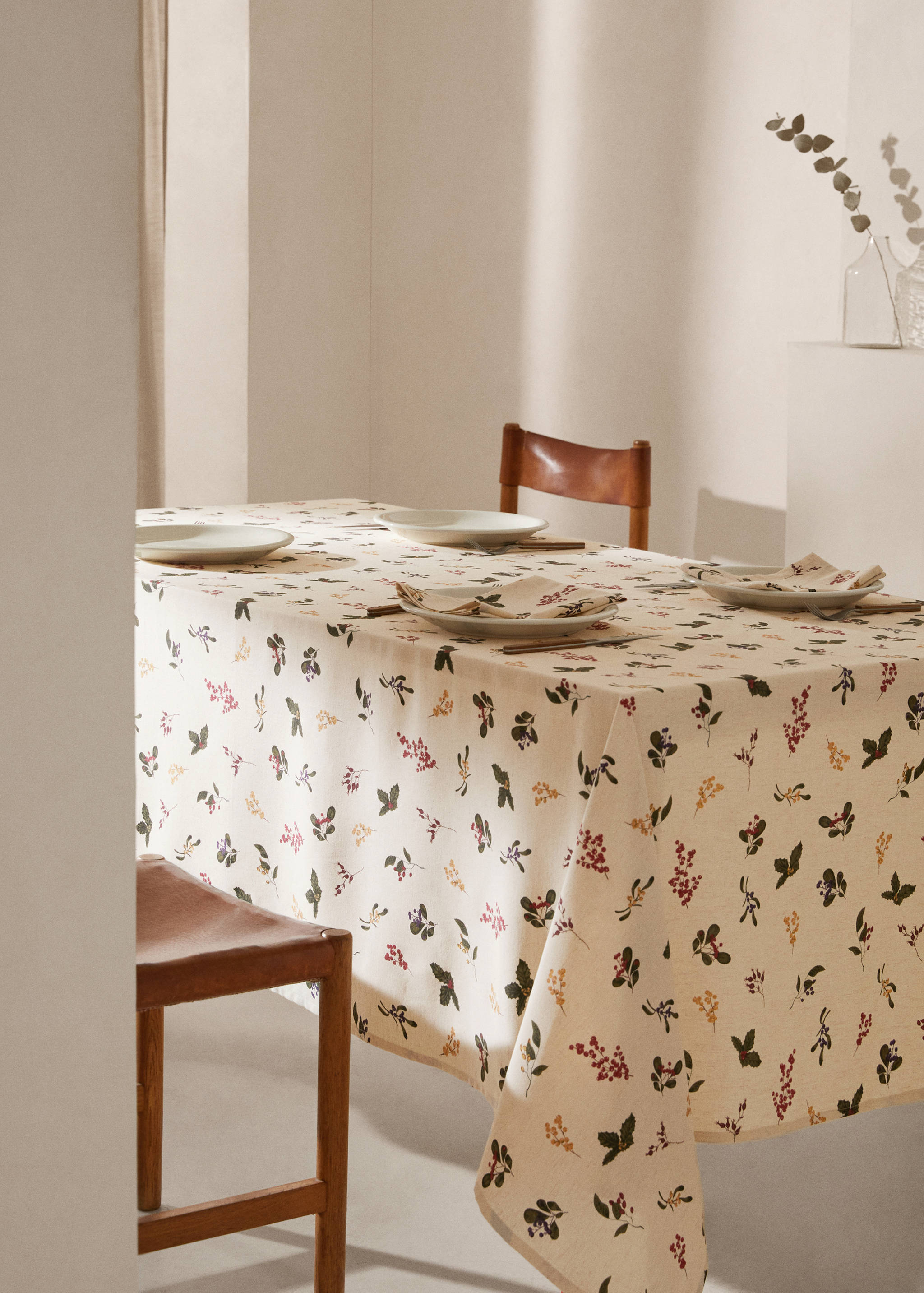 Nappe en imprimé fleurs 150x150 cm - Plan général