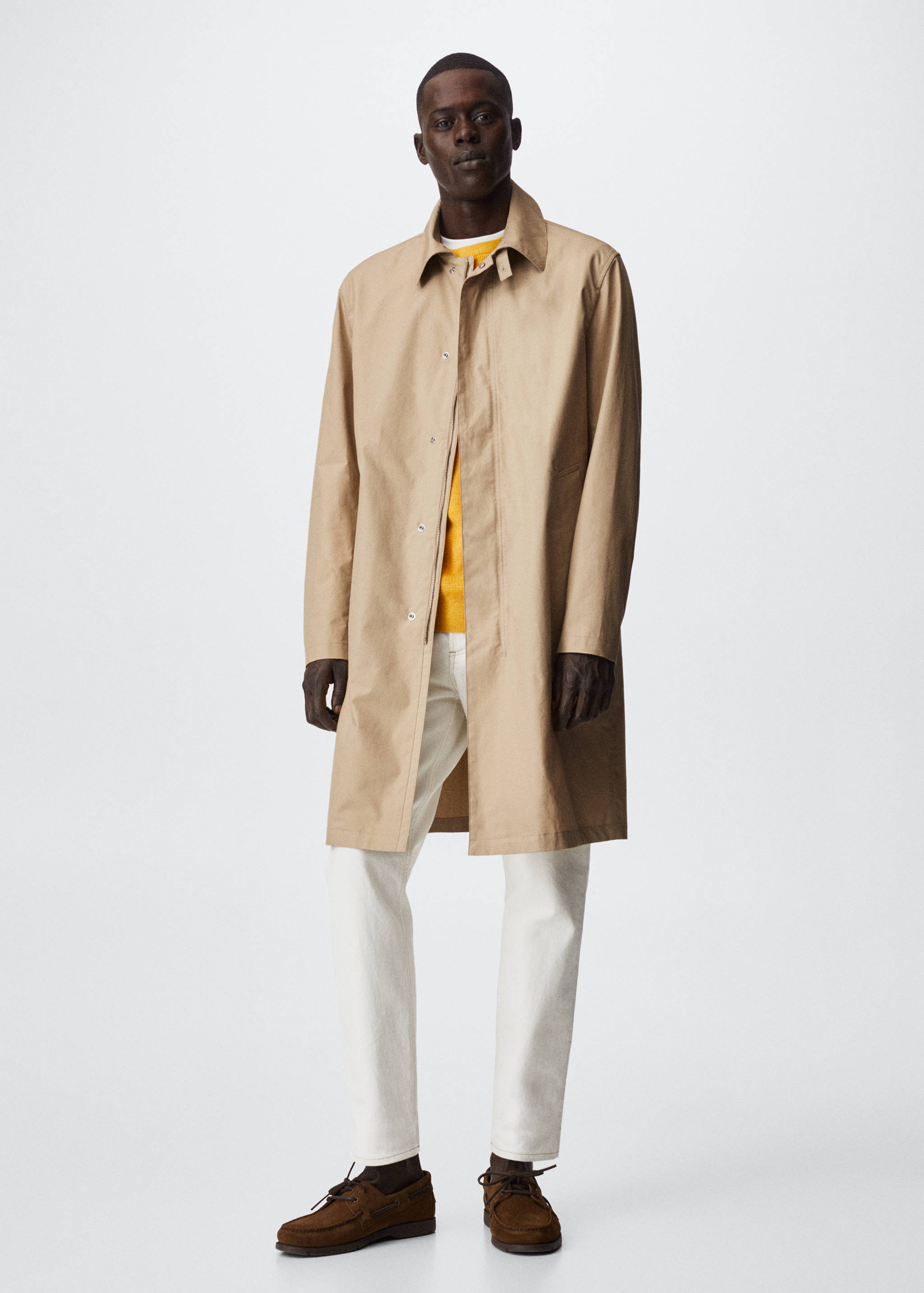 Water-repellent cotton trench coat - General plane