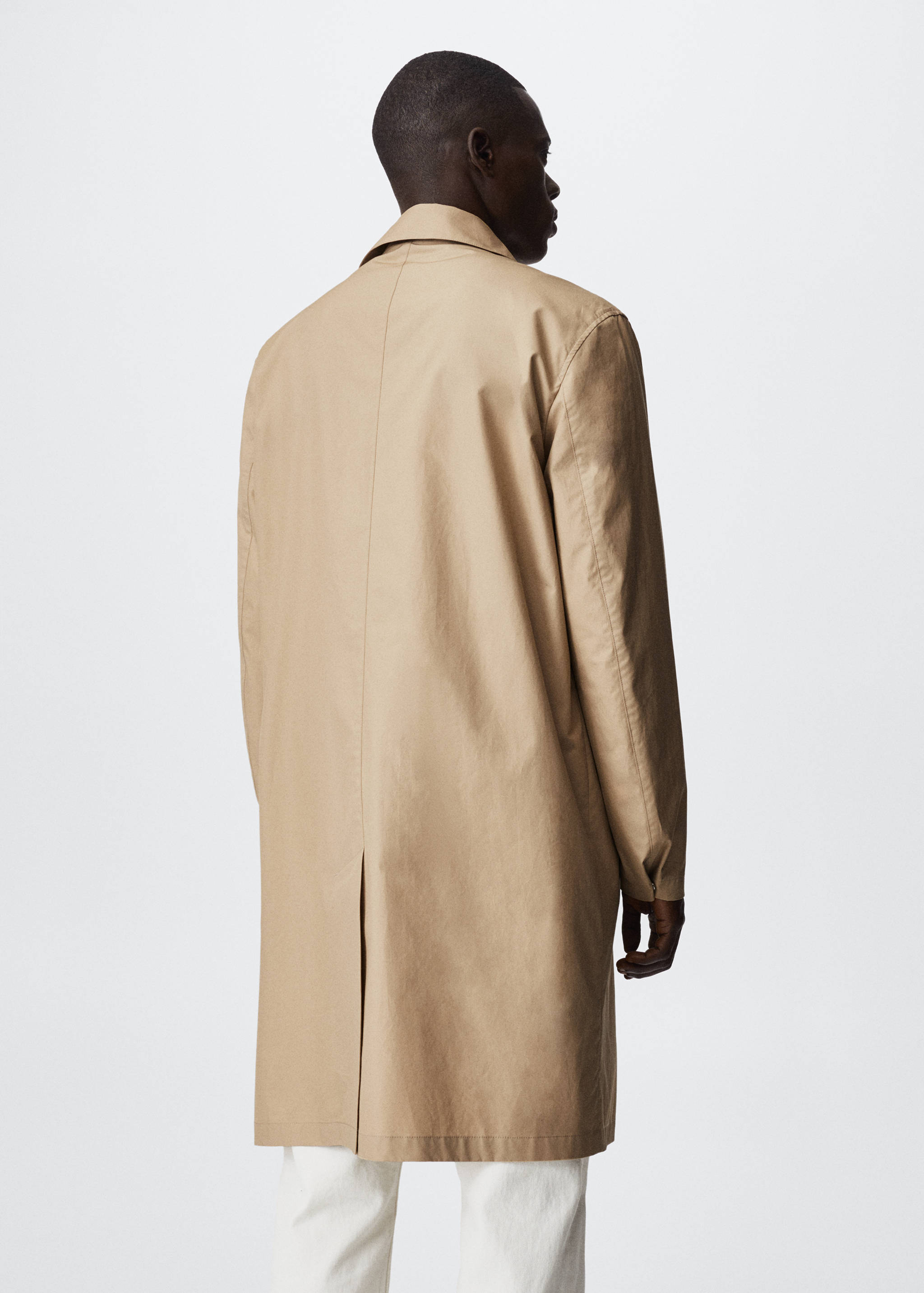 Water-repellent cotton trench coat - Reverse of the article