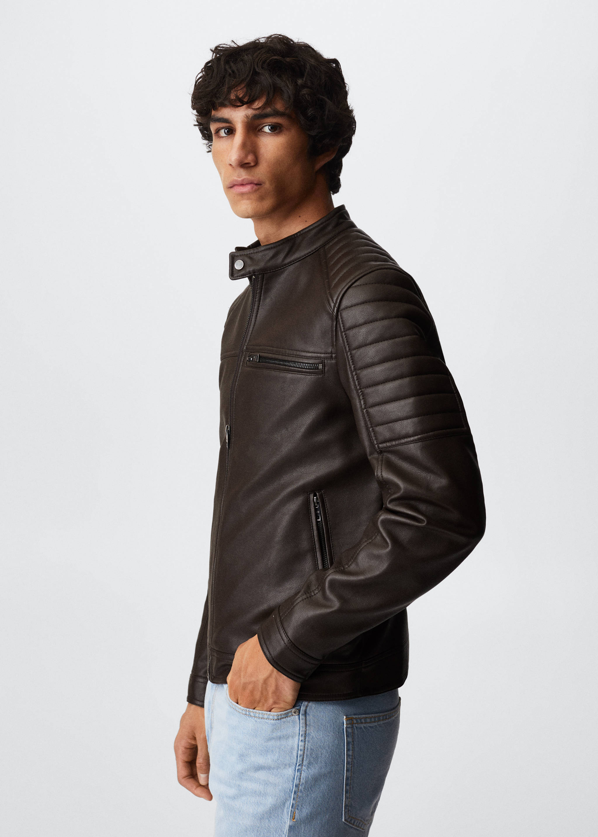 Leather-effect biker jacket - Details of the article 2