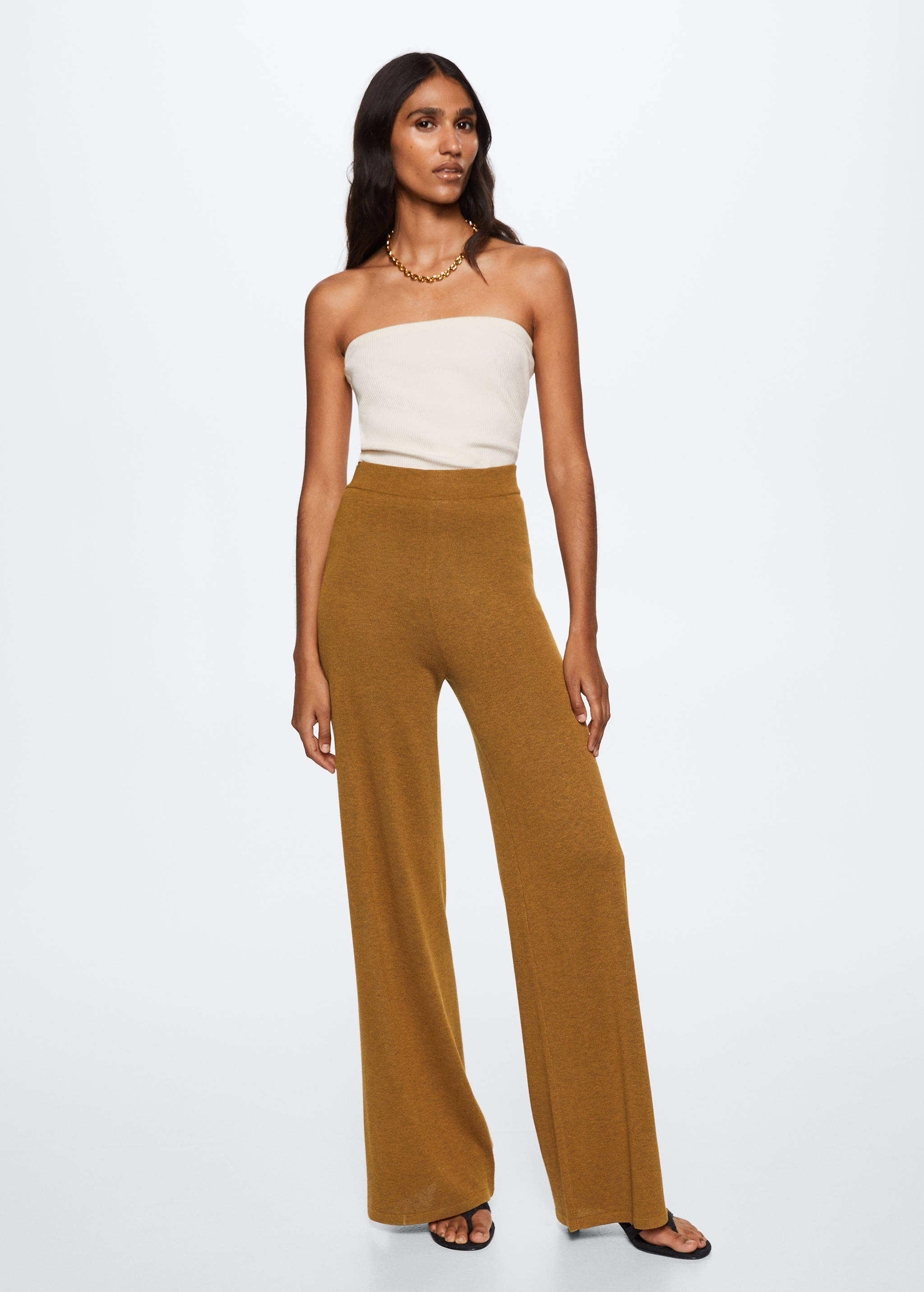 Side slit knit trousers - General plane