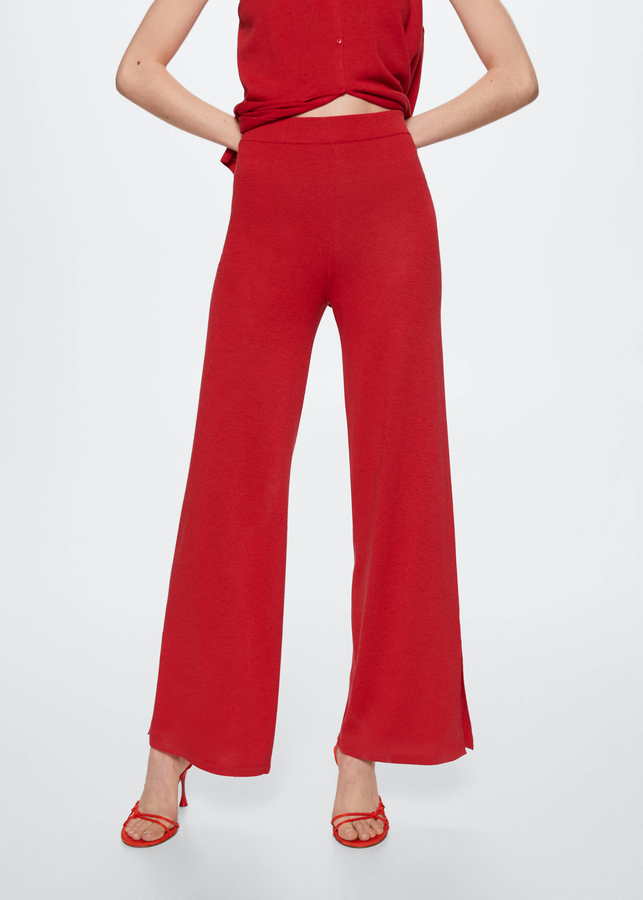 Side slit knit trousers - Medium plane